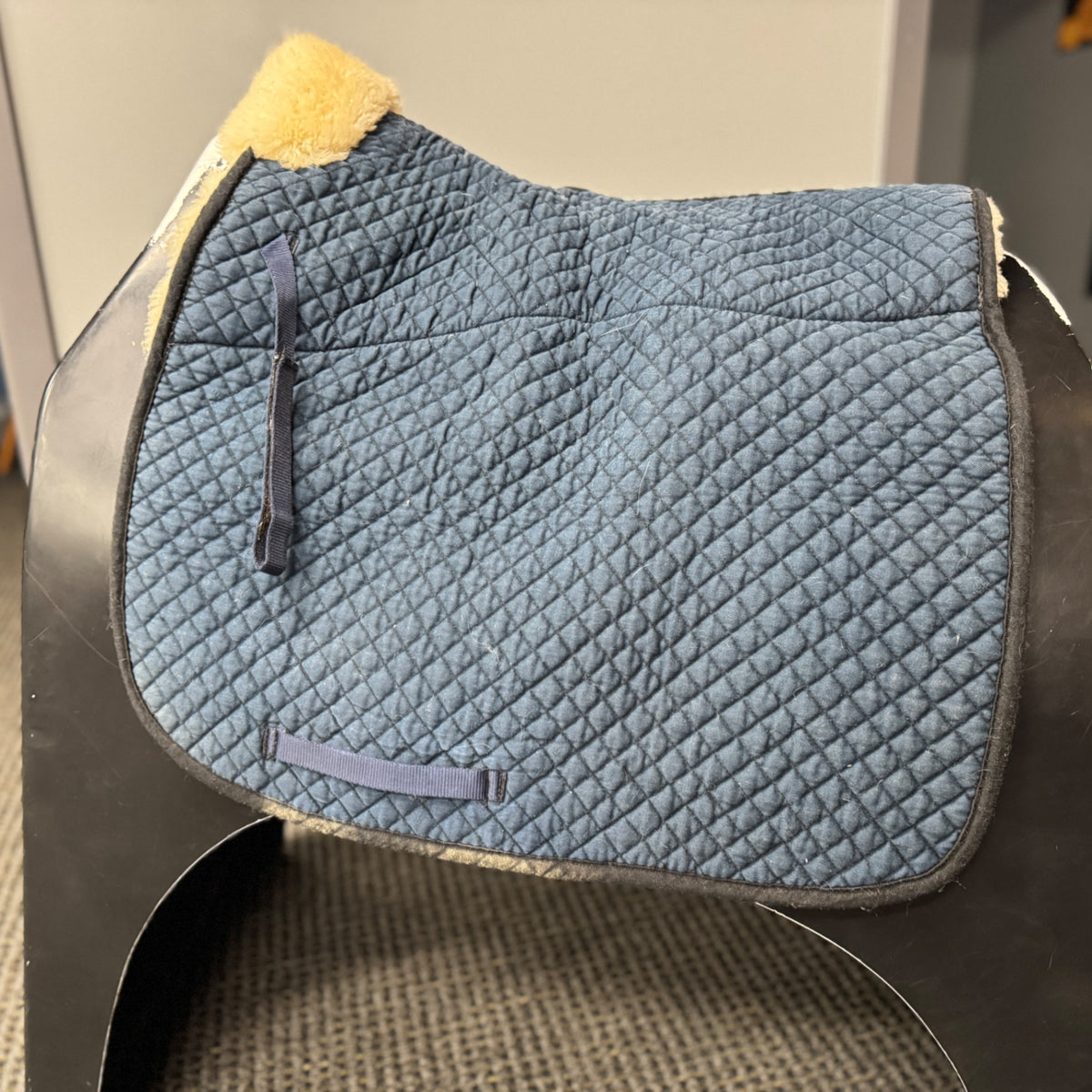 Used AP Blue/Black Saddle Pad with Partial Sheepskin Lining