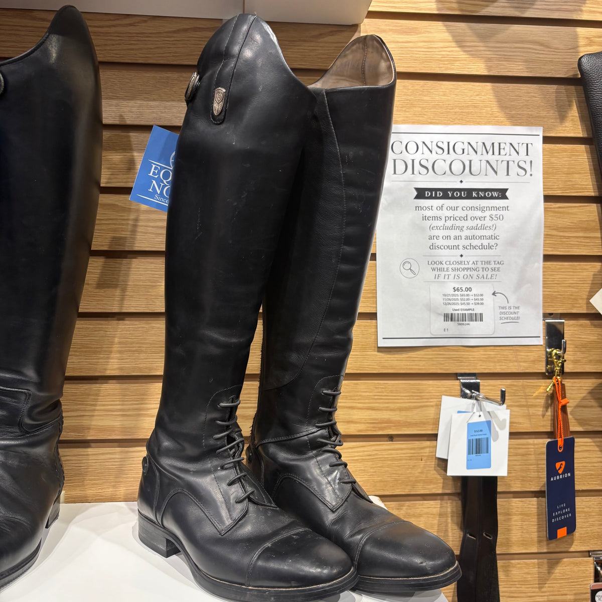 Used Ariat Monaco 6.5B Short Height Regular Calf Black