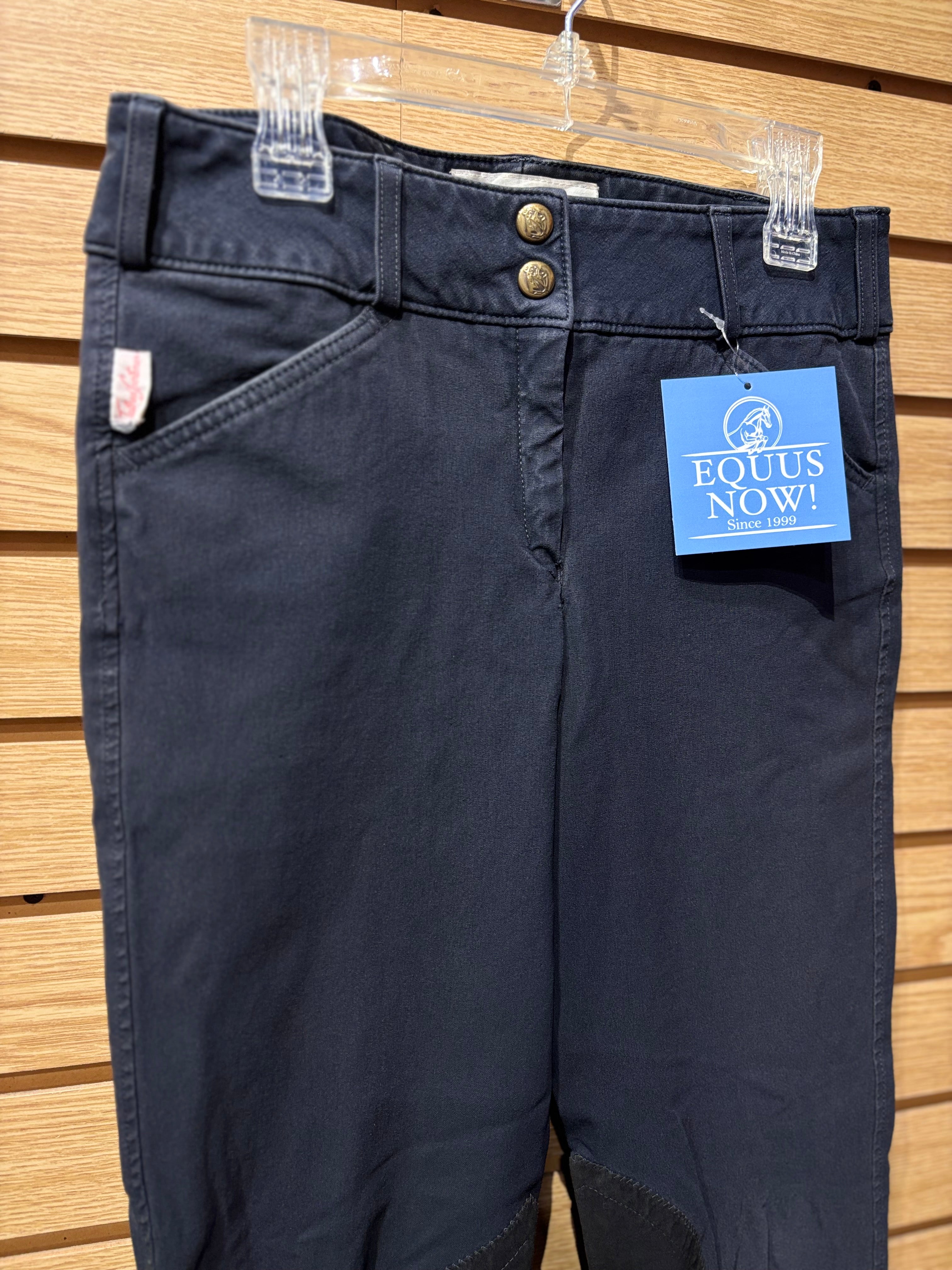 Used 26 Black Tailored Sportsman Knee Patch Breeches