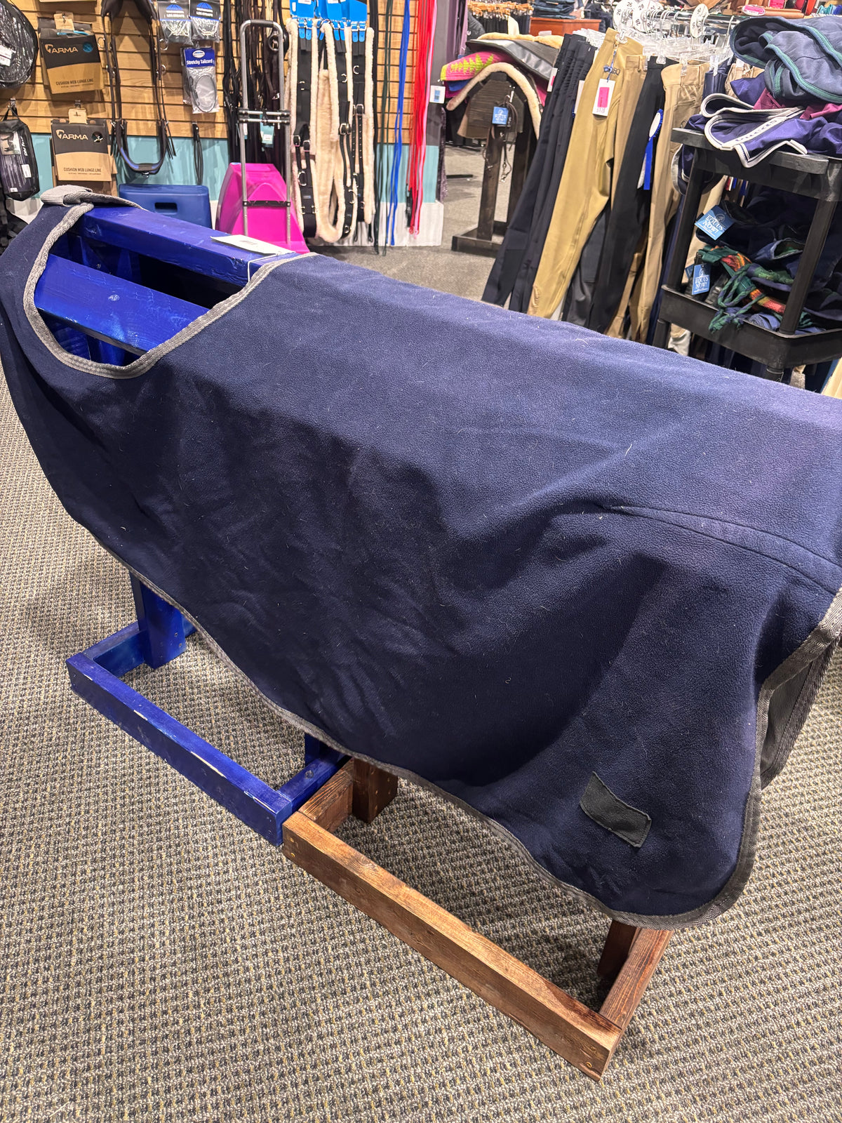 Used Large Navy/Grey Dover Saddlery Fleece Quarter Sheet