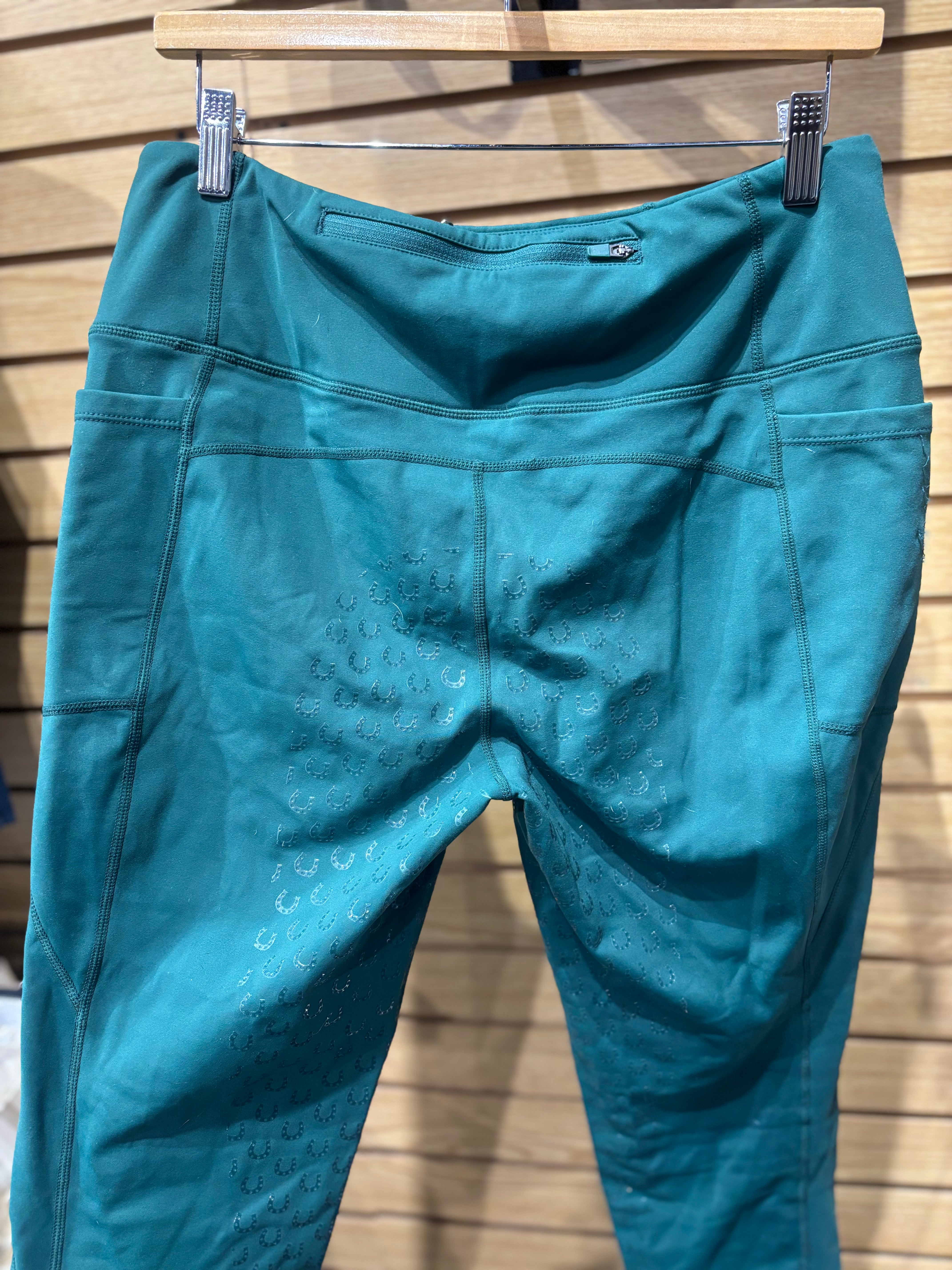 Used Large Green FitsT4 Riding Tights