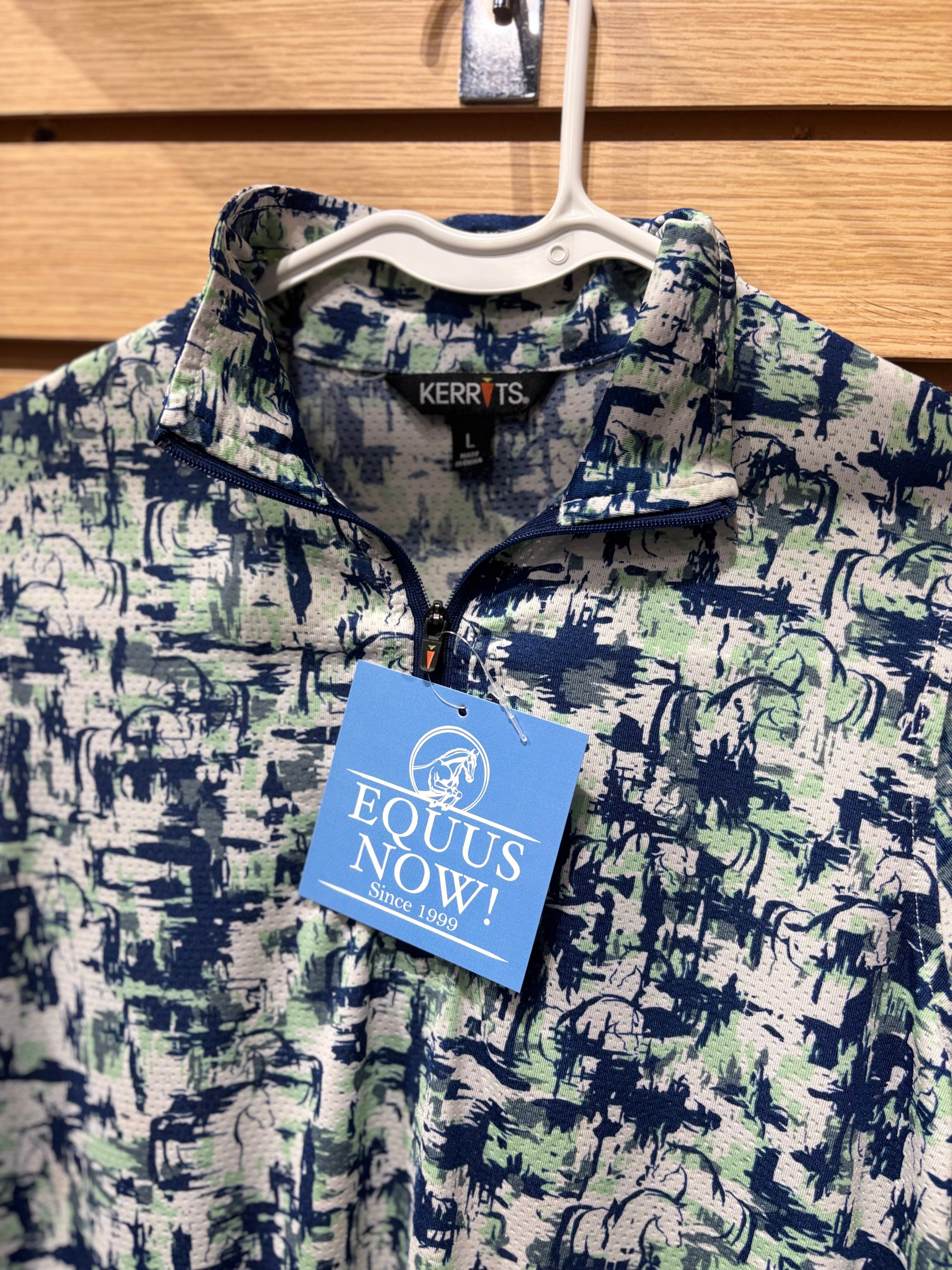Used Youth Large Blue/Multi Kerrits Long Sleeve 1/4 zip