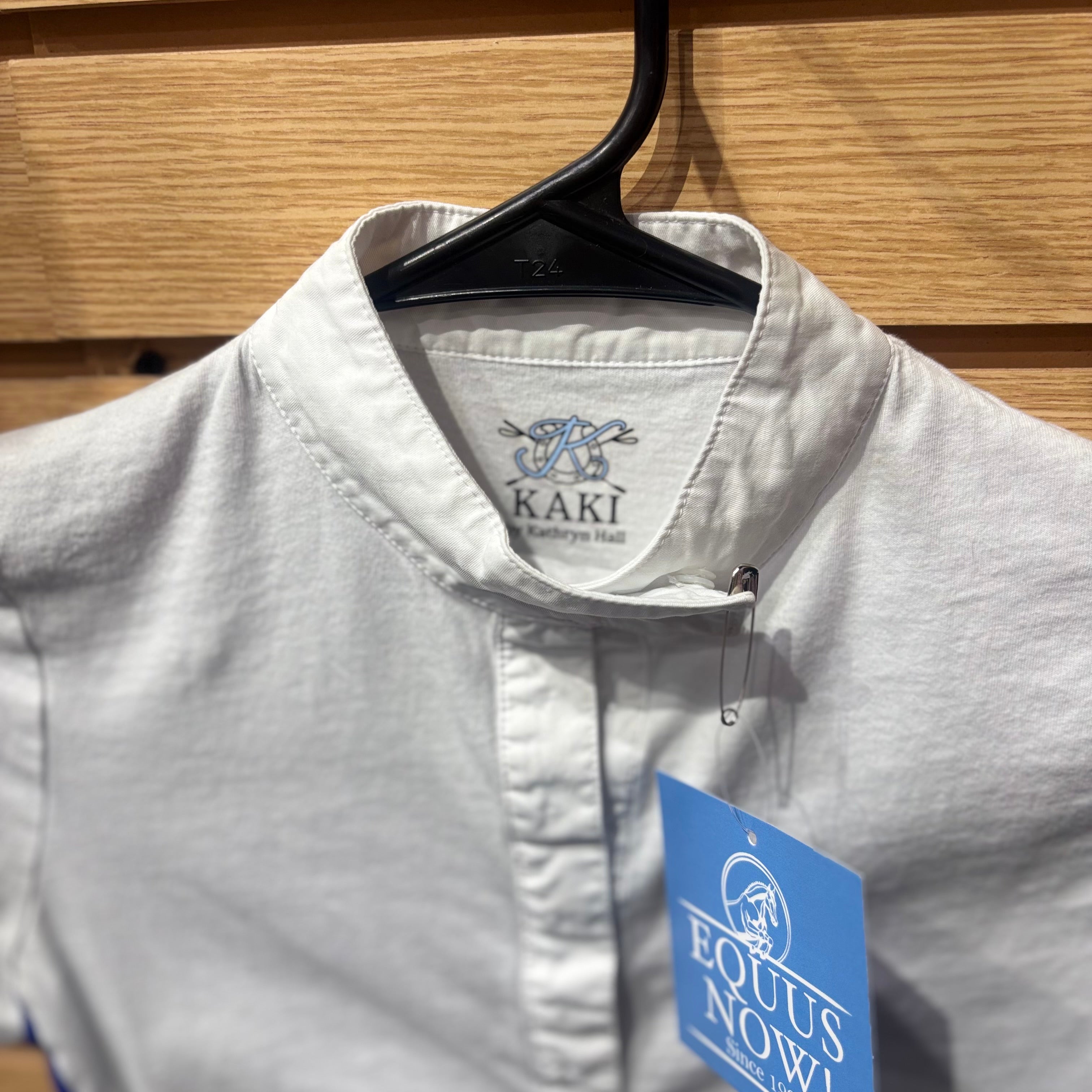 Used Girls 8/10 White KAKI Short Sleeve Show Shirt