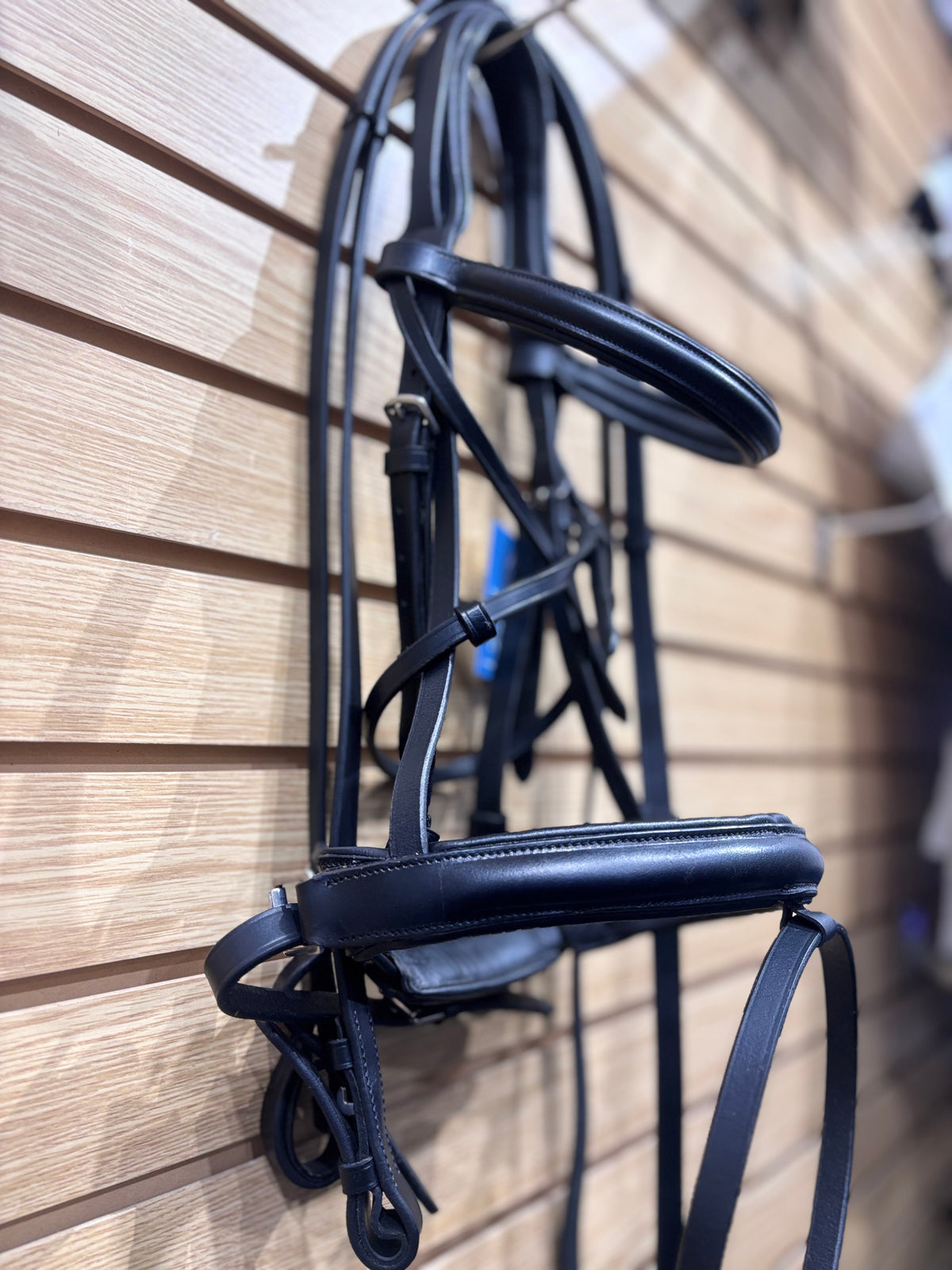 Used Full Black Premier Dressage Bridle w Flash and Reins