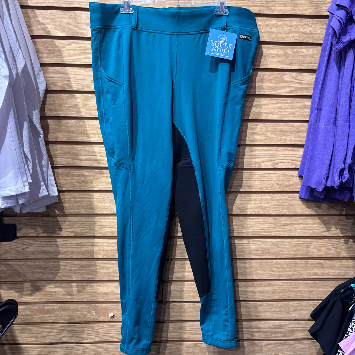 Used 2XL Teal Kerrits Full Seat Riding Tights