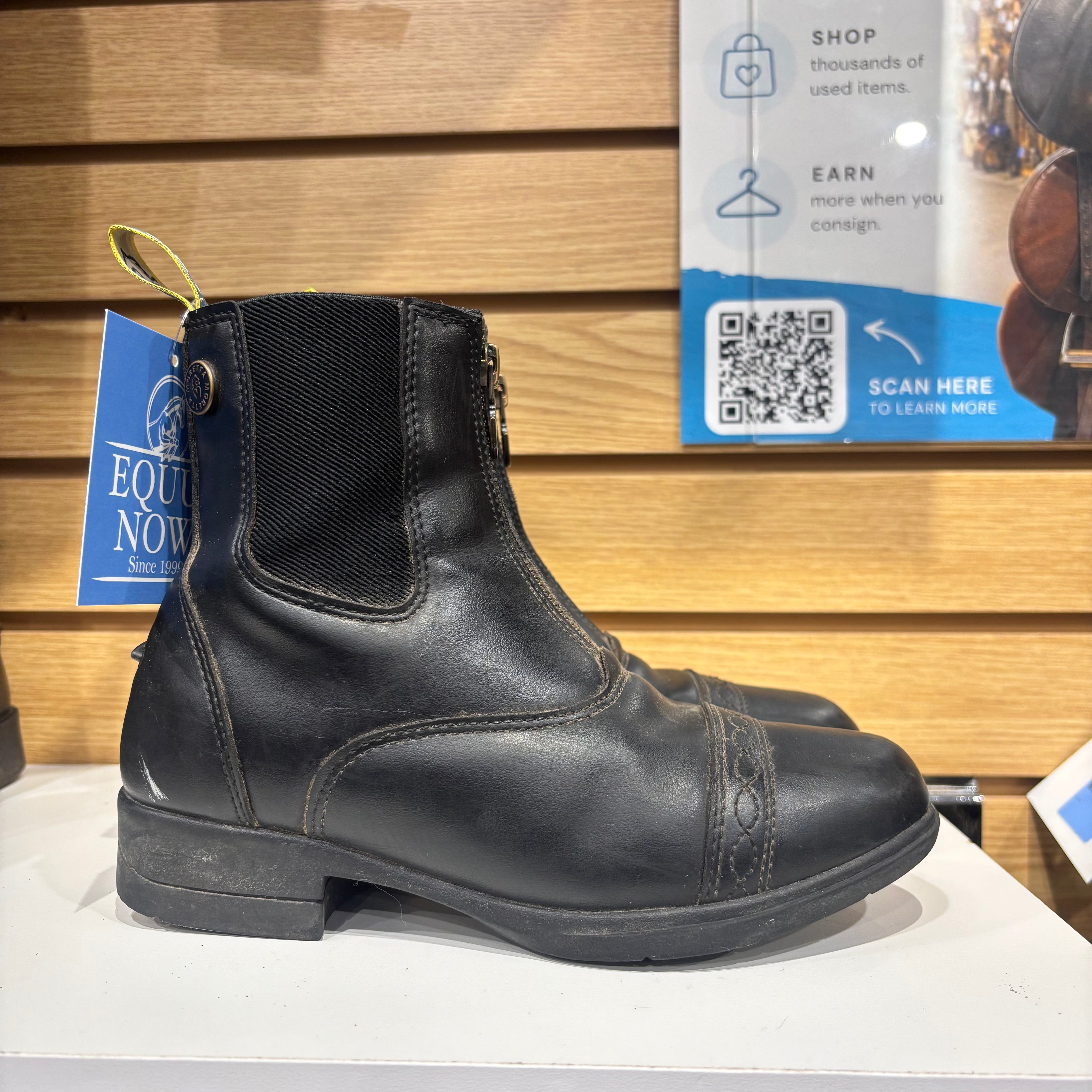Used 3 Black Moretta Paddock Boots