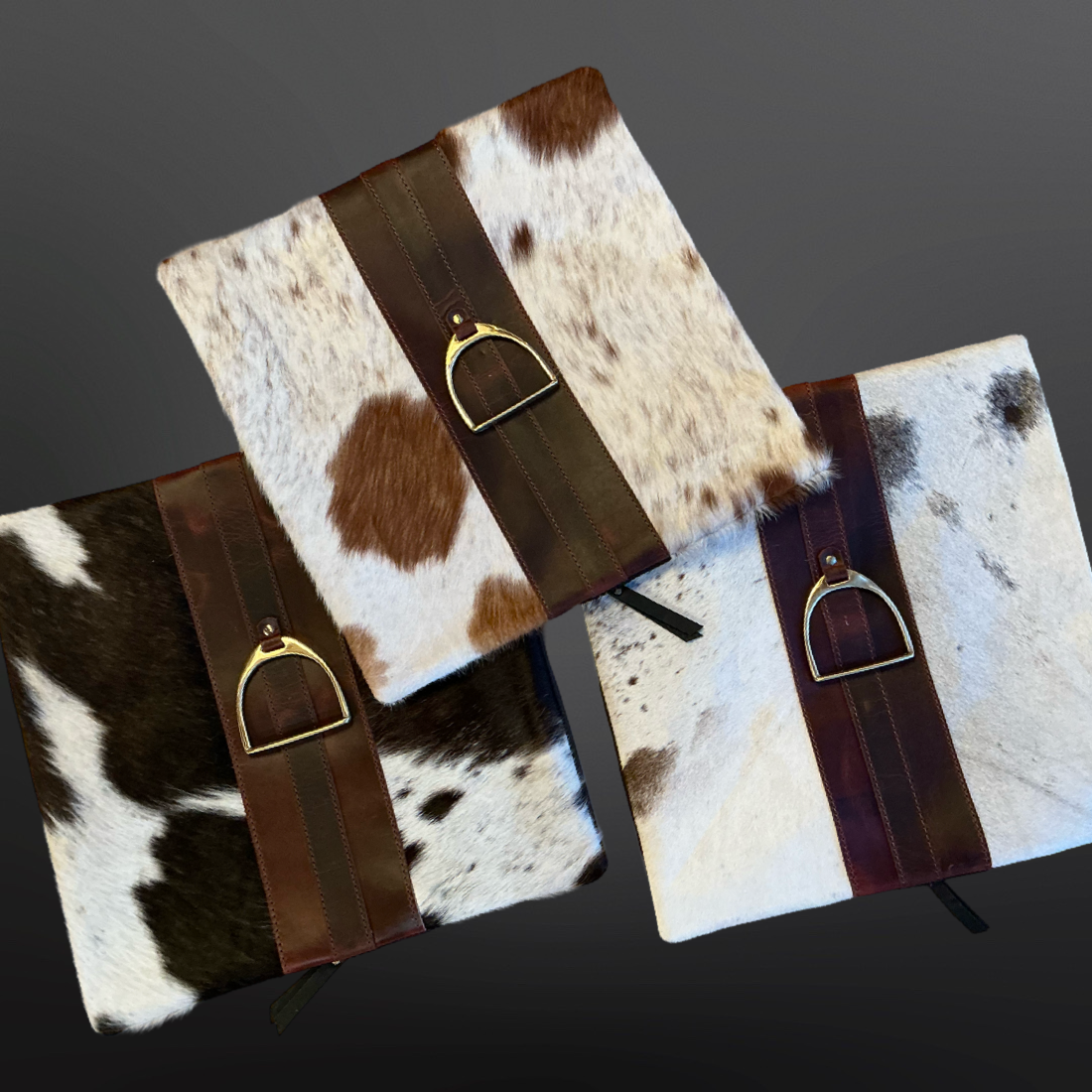 Equestrian English Stirrup Iron Cowhide Leather Pillow