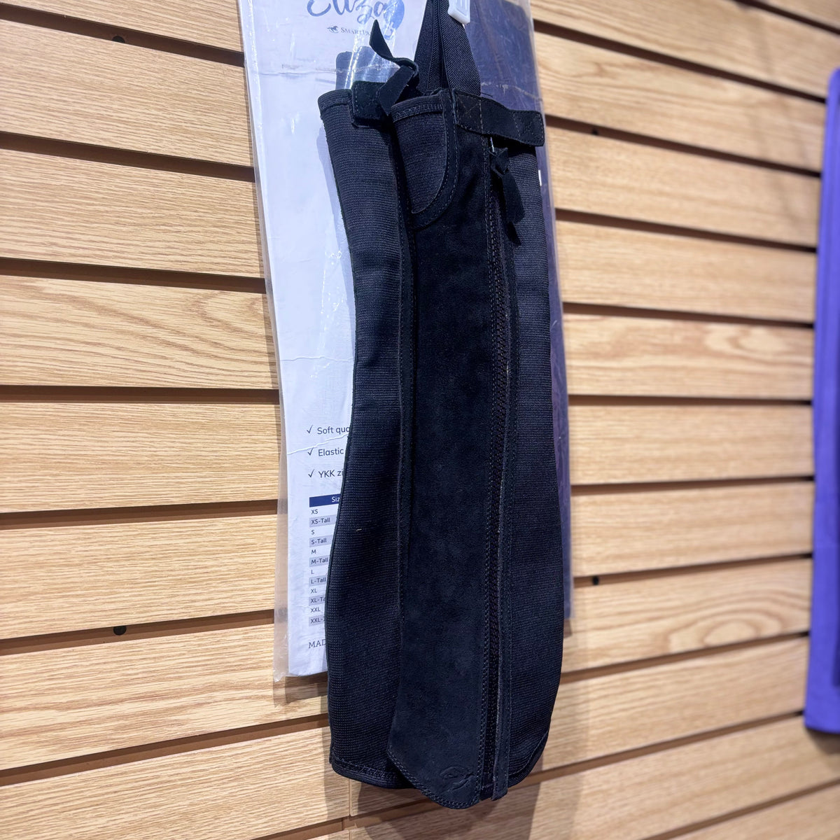 Used XS Tall Black SmartPak Eliza Suede Half Chaps