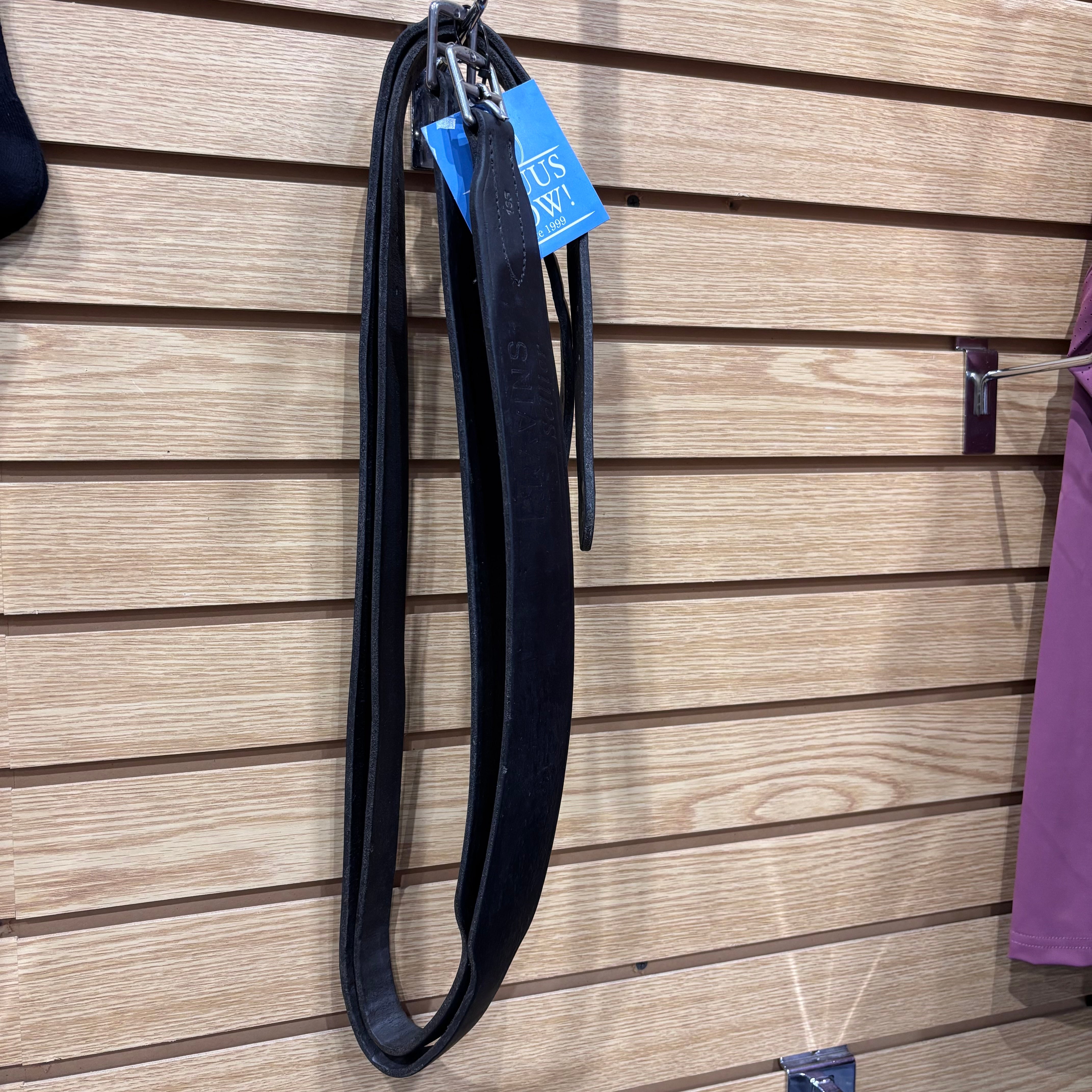 Used Pravins Sellier 135cm Wide Stirrup Leathers Black