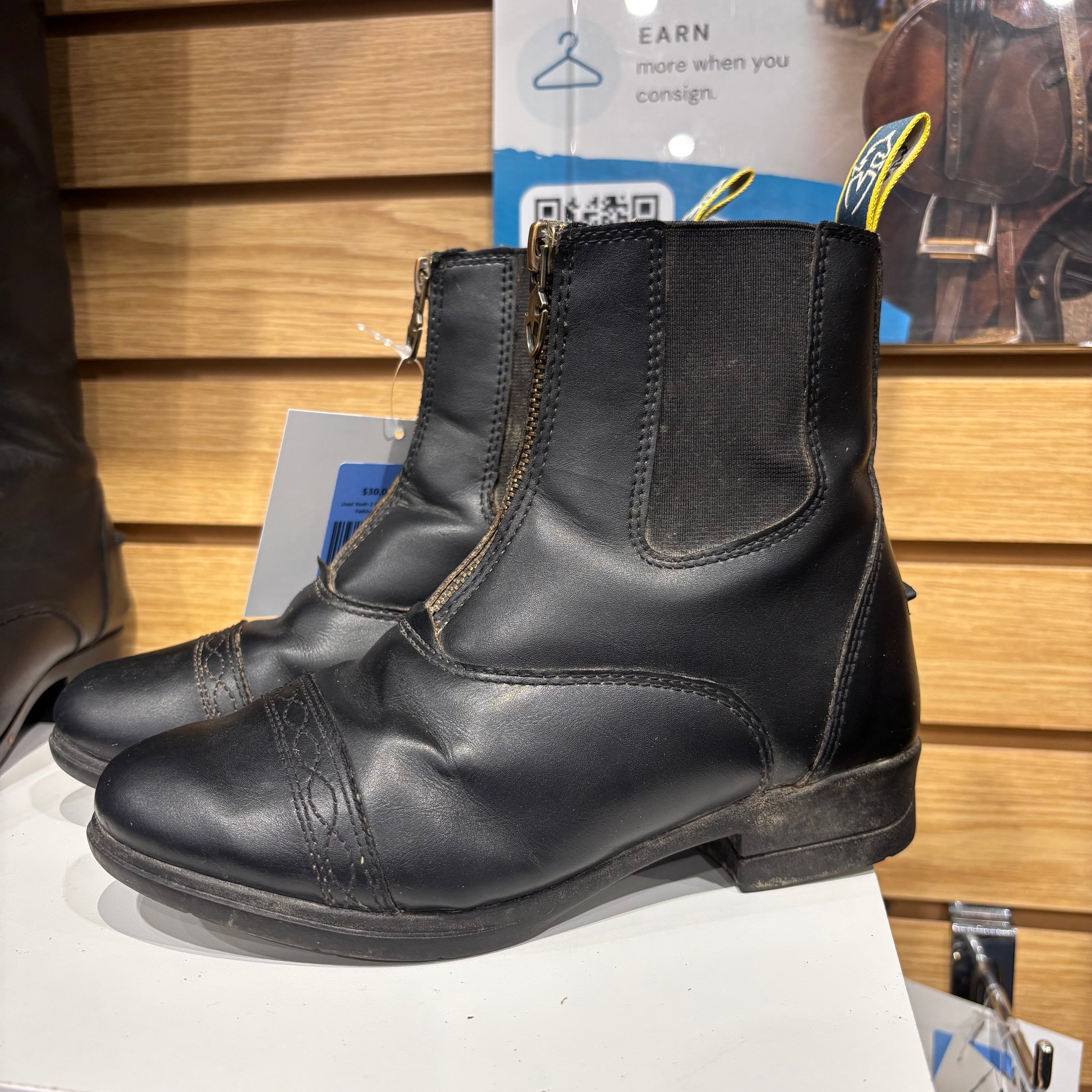 Used Youth 2 Black Moretta Paddock Boots