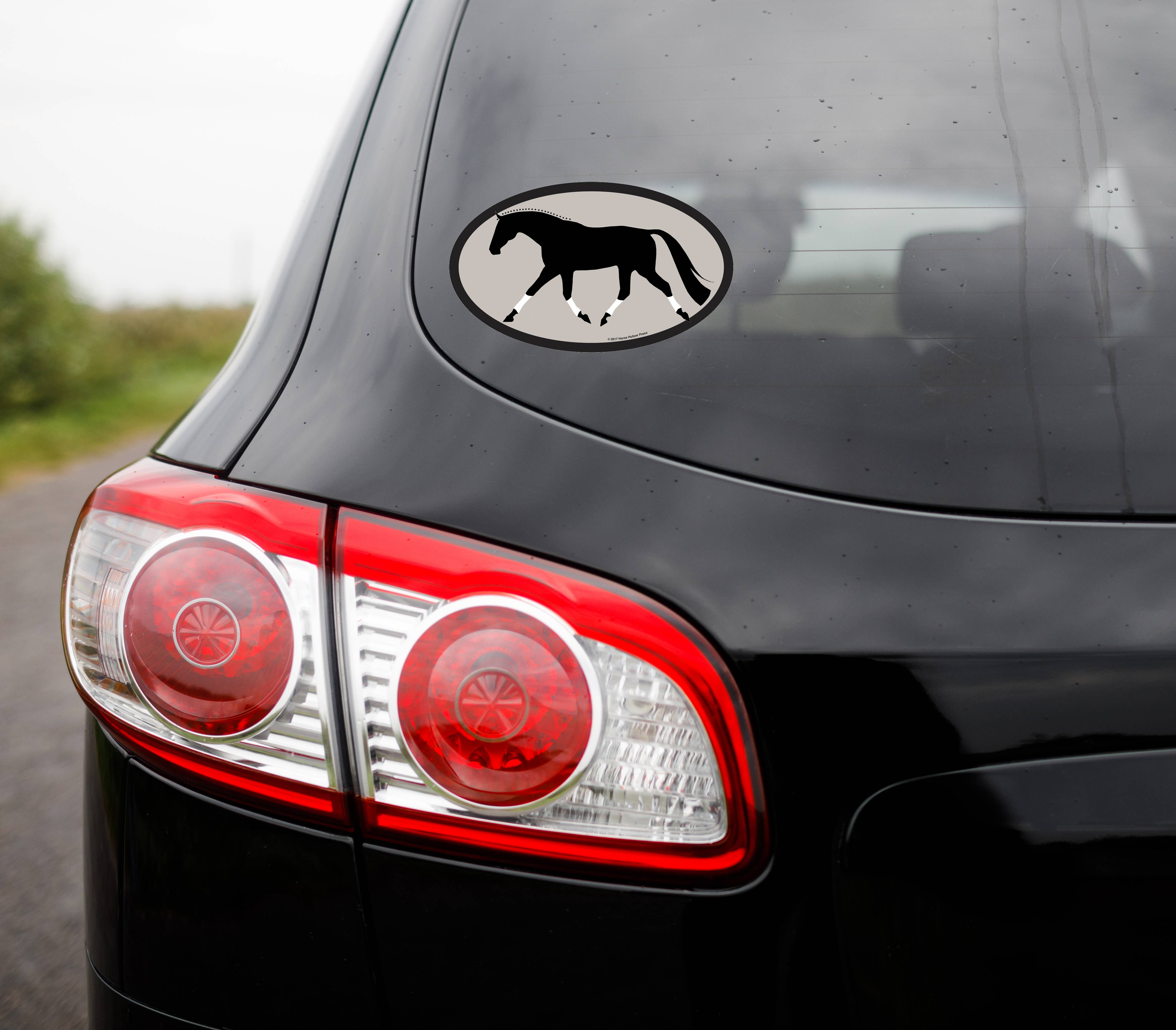 Horse Hollow Press | Pretty Snarky Equestrian Cards|Stickers - Oval Equestrian Horse Sticker / Swingy Trot / WATERPROOF