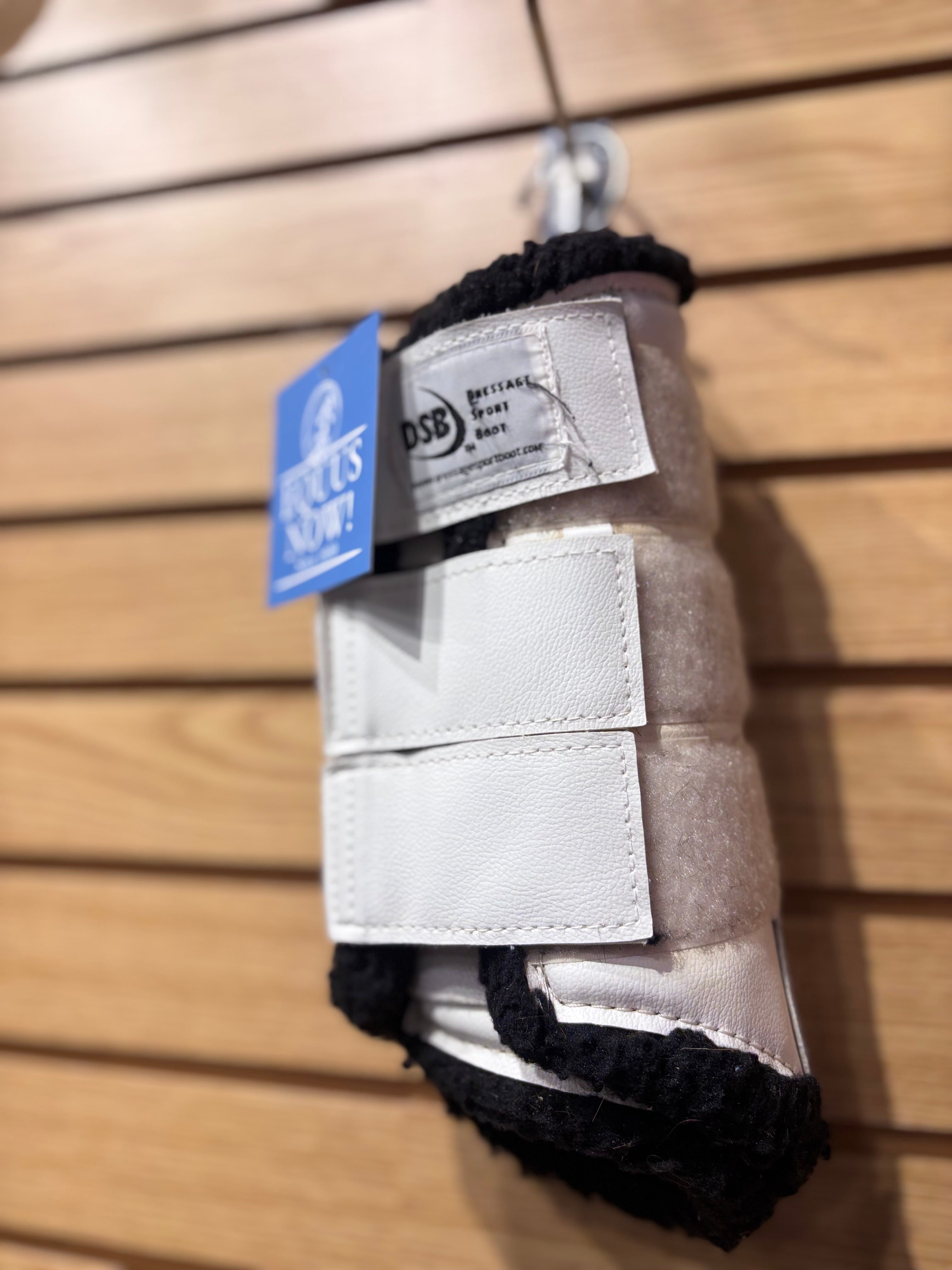 Used Large White Dressage Sport Boots