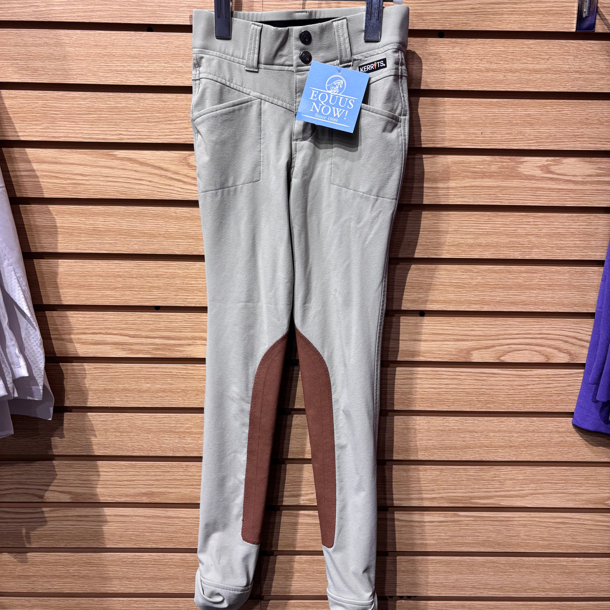 Used Youth Medium Tan Kerrits Crossover Knee Patch Jods