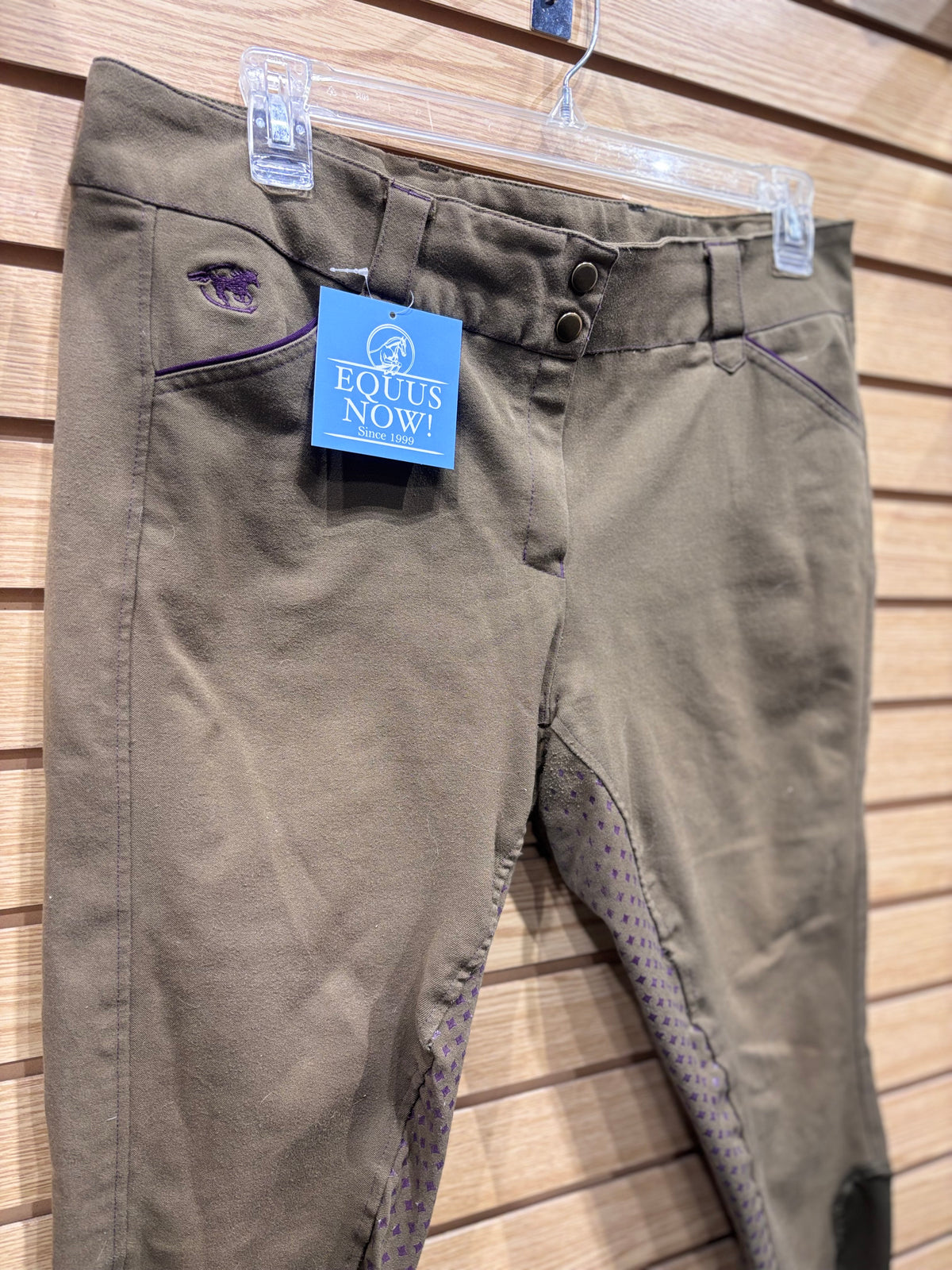 Used 36R Green/Purple Smartpak Piper Full Seat Breeches