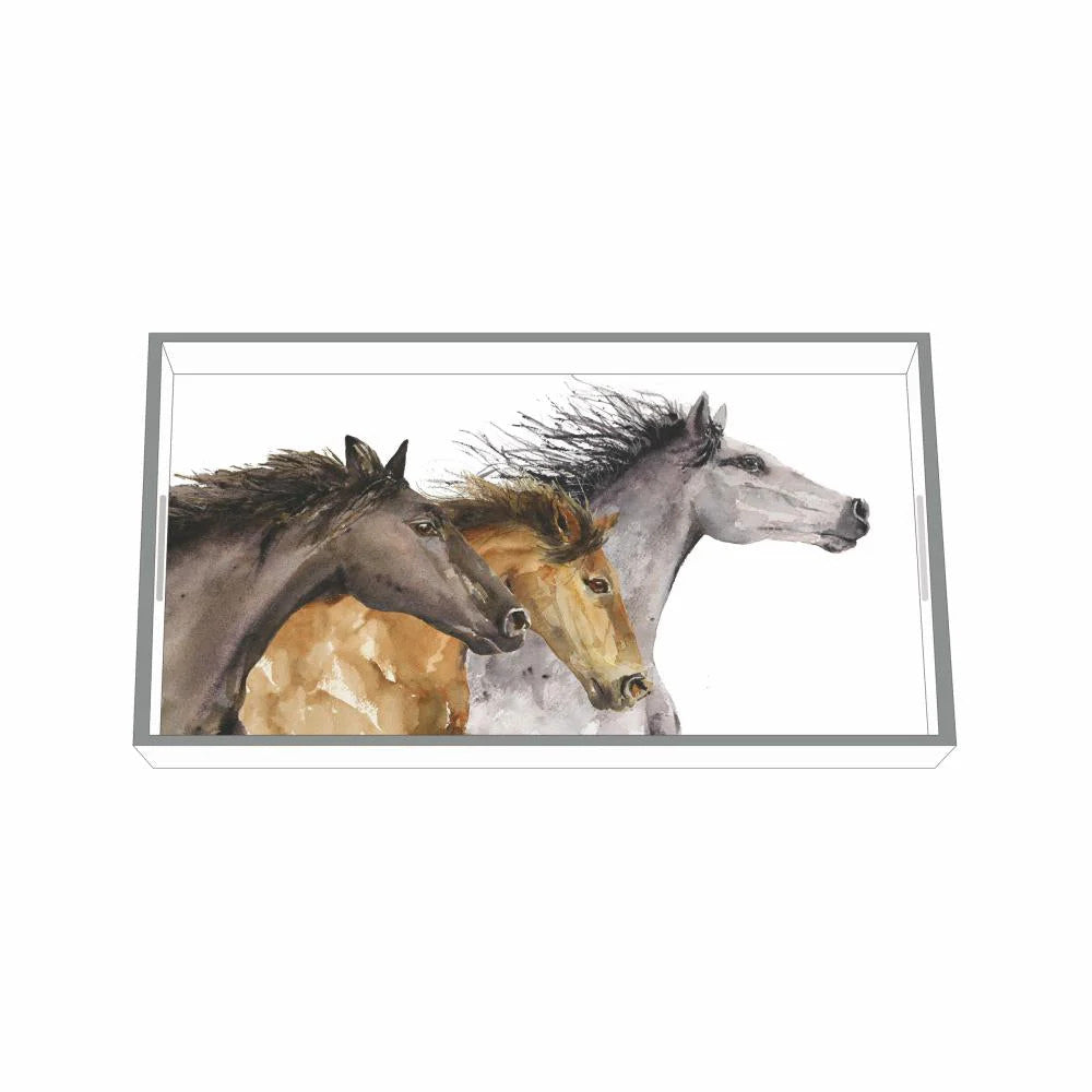 Hoof Beats Wood Vanity Tray - sku to order - 115229