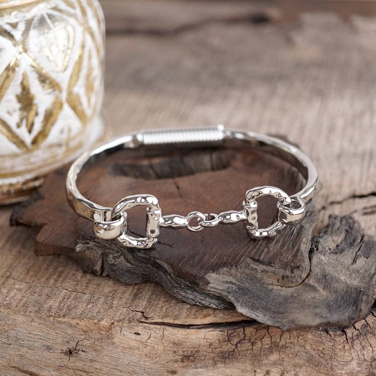 Horse Bit Hinged Bracelet - Rider’s Curve