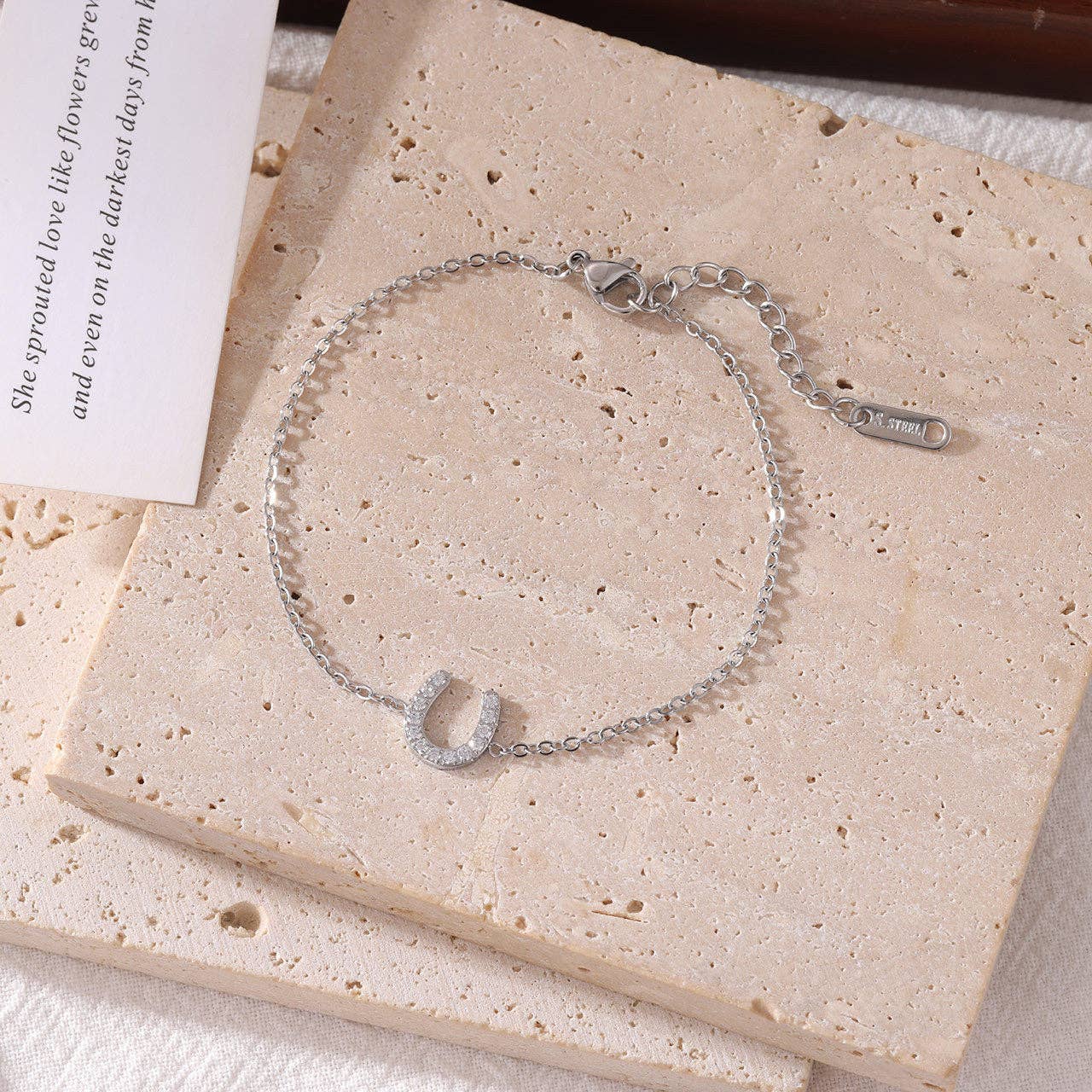 Horseshoe Sparkle Charm Bracelet