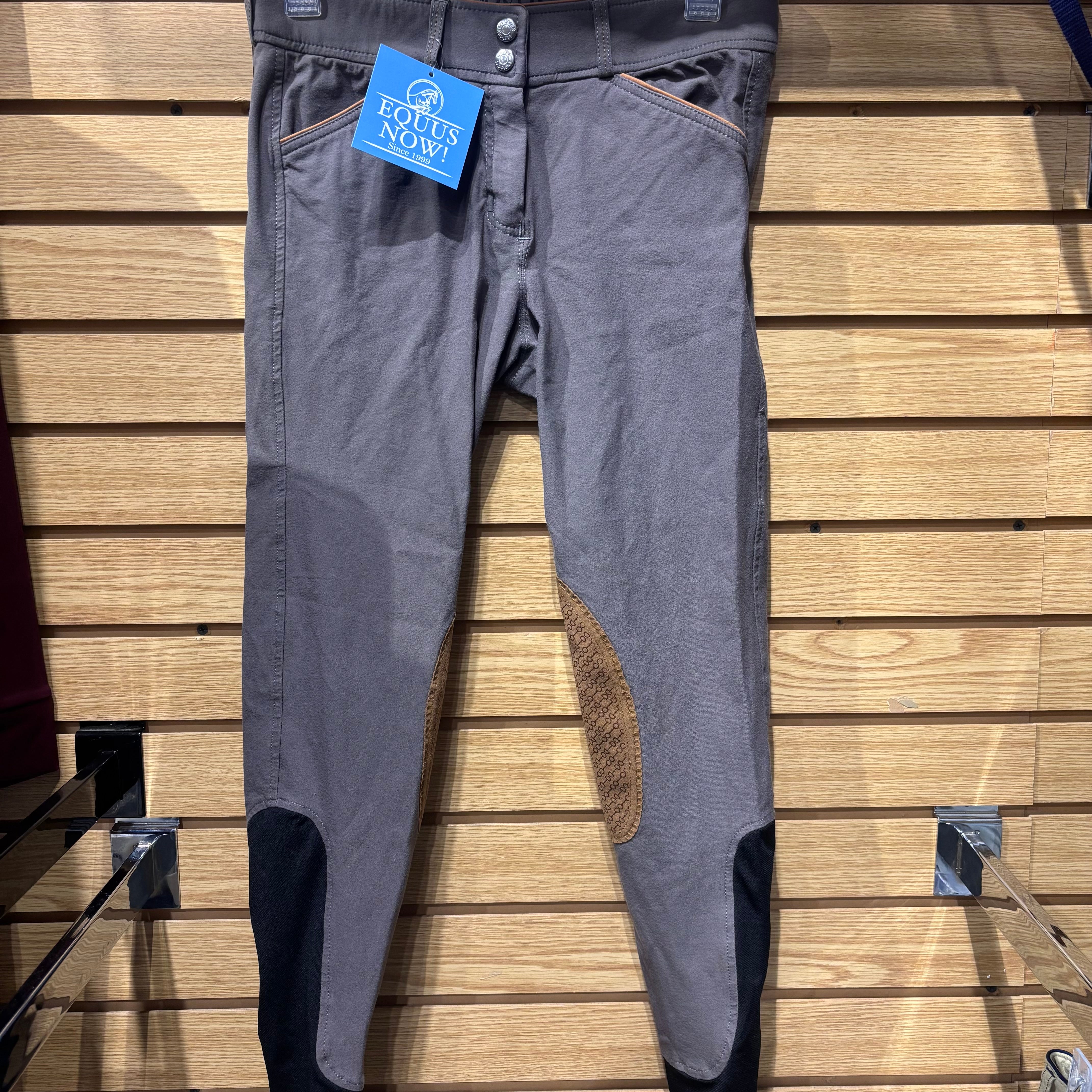 Used 26 Grey Dover Knee Patch Breeches
