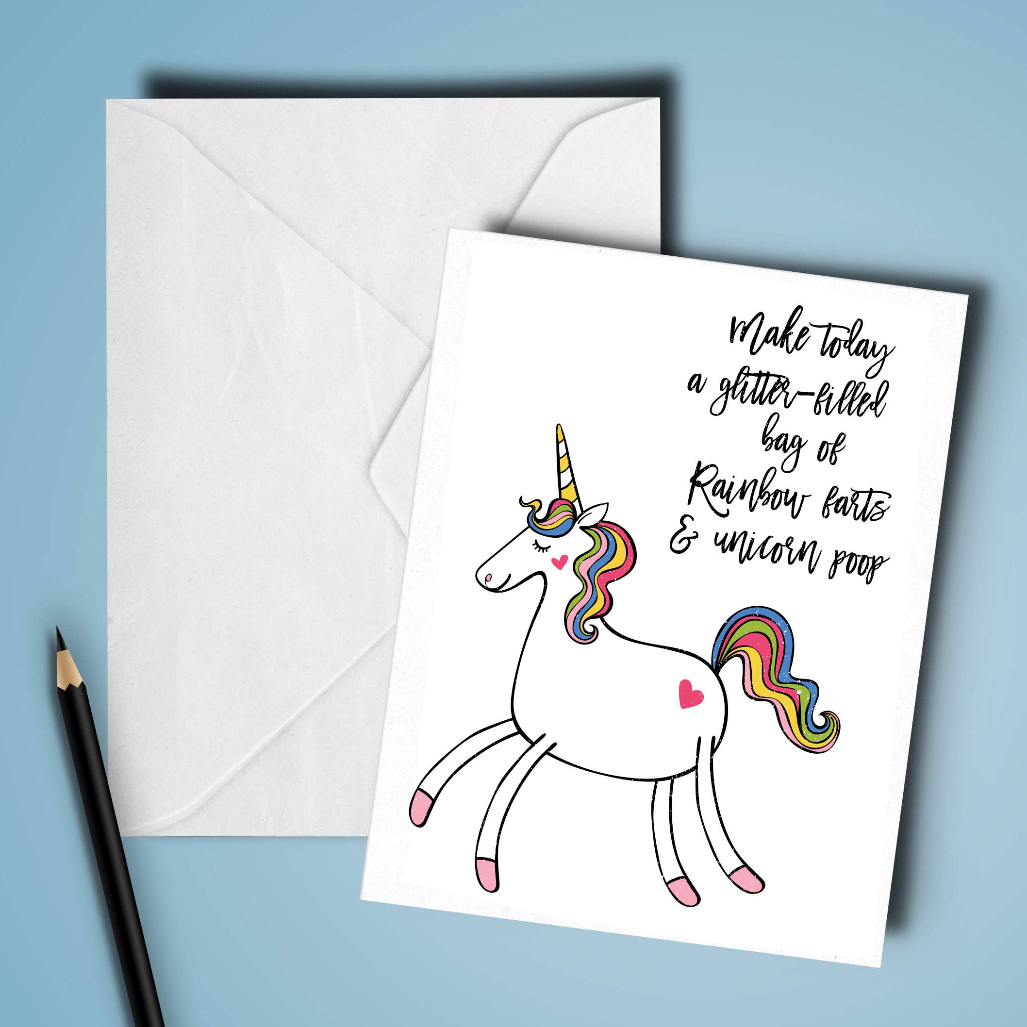 Unicorm Poop & Rainbow Farts Card