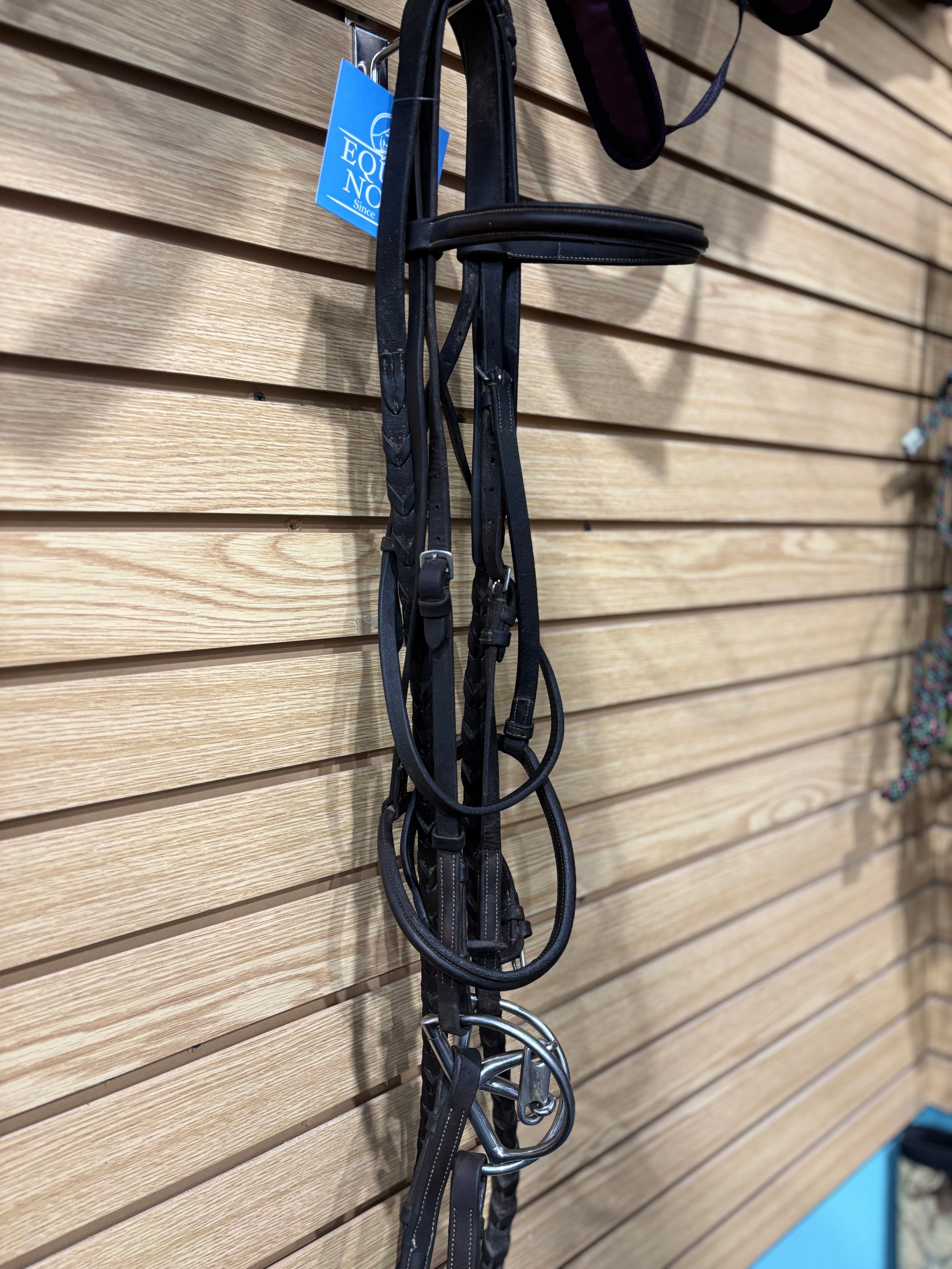 Used Horse Size Brown Bridle with Laced Reins and Bit