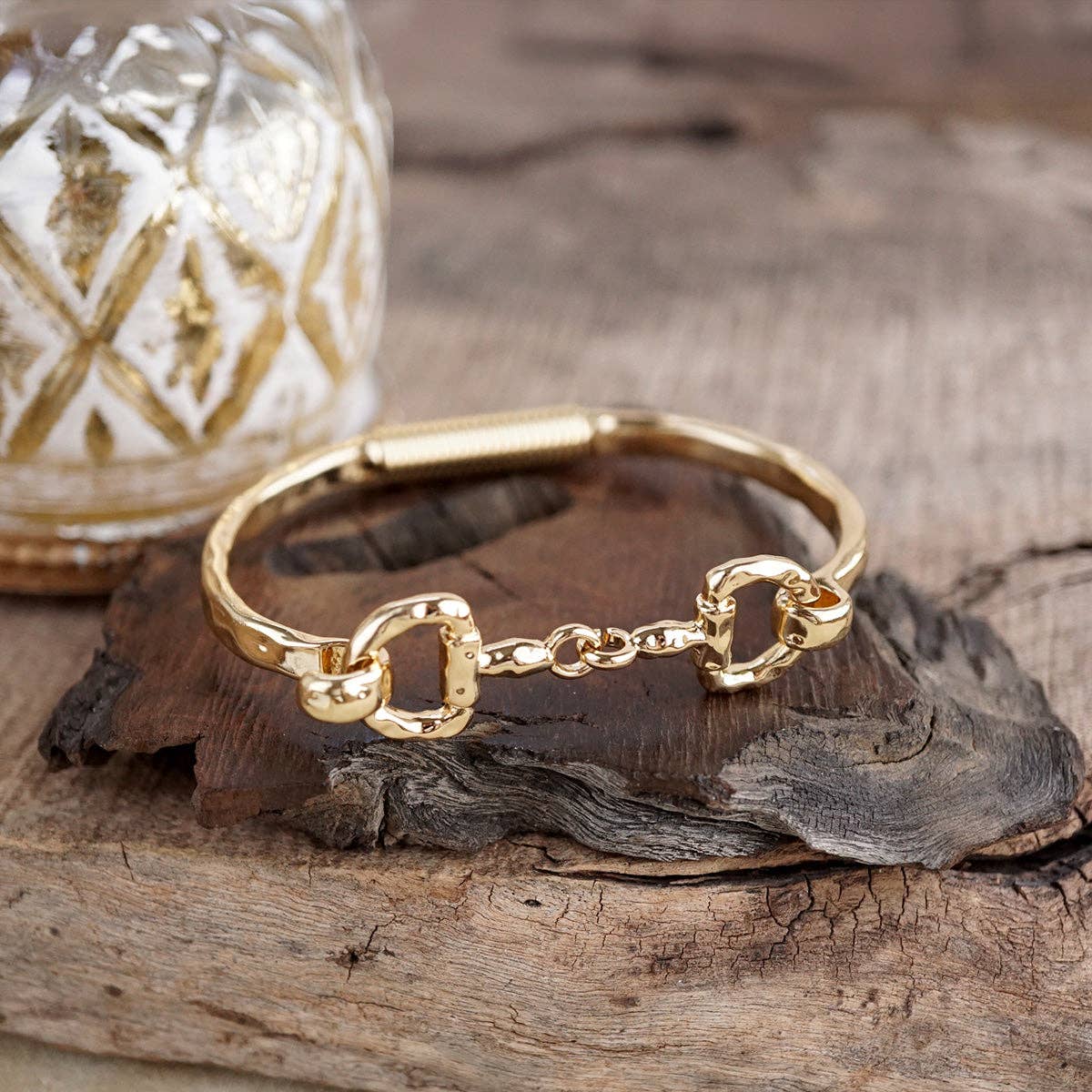 Horse Bit Hinged Bracelet - Rider’s Curve