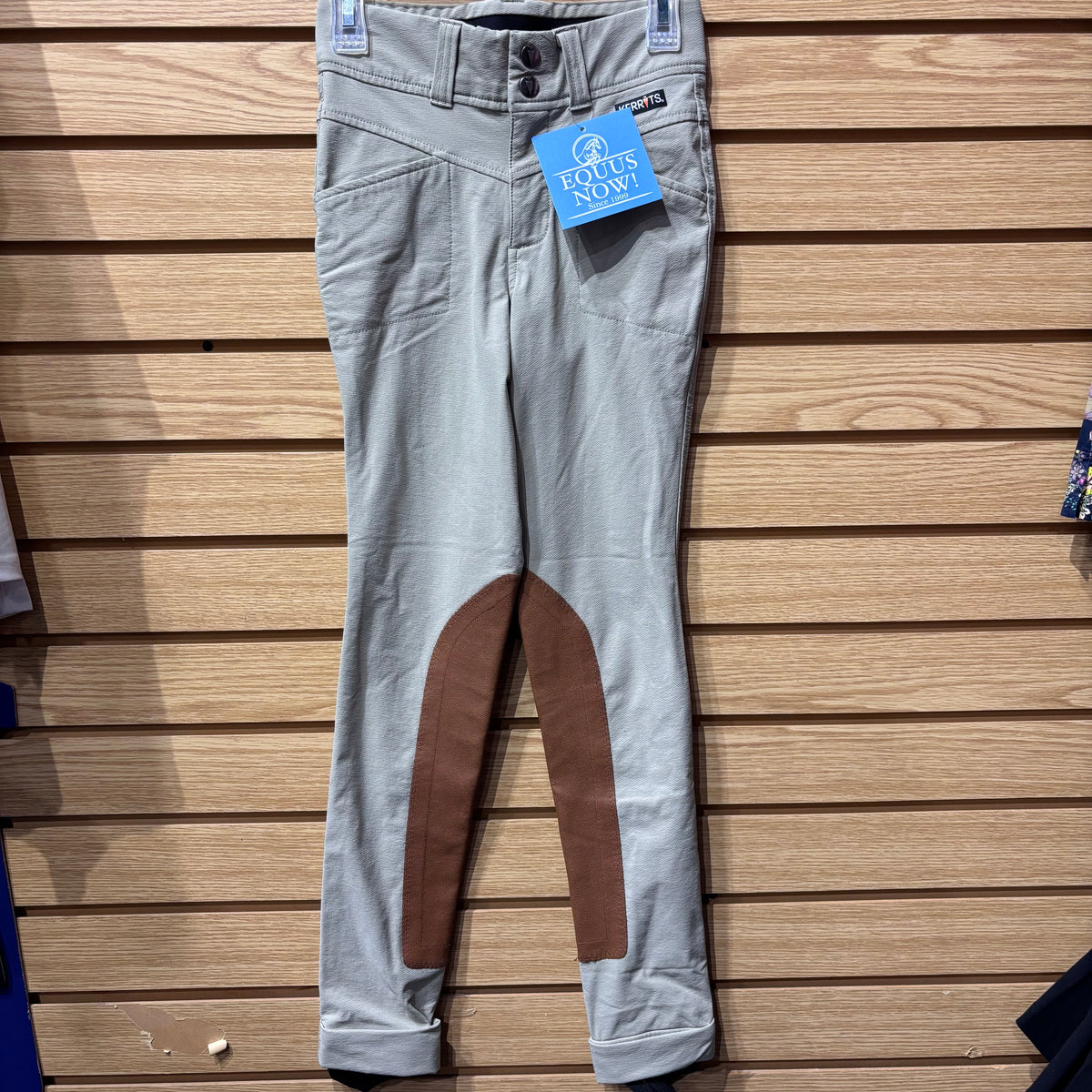 Used Youth Medium Tan Kerrits Crossover Knee Patch Jods