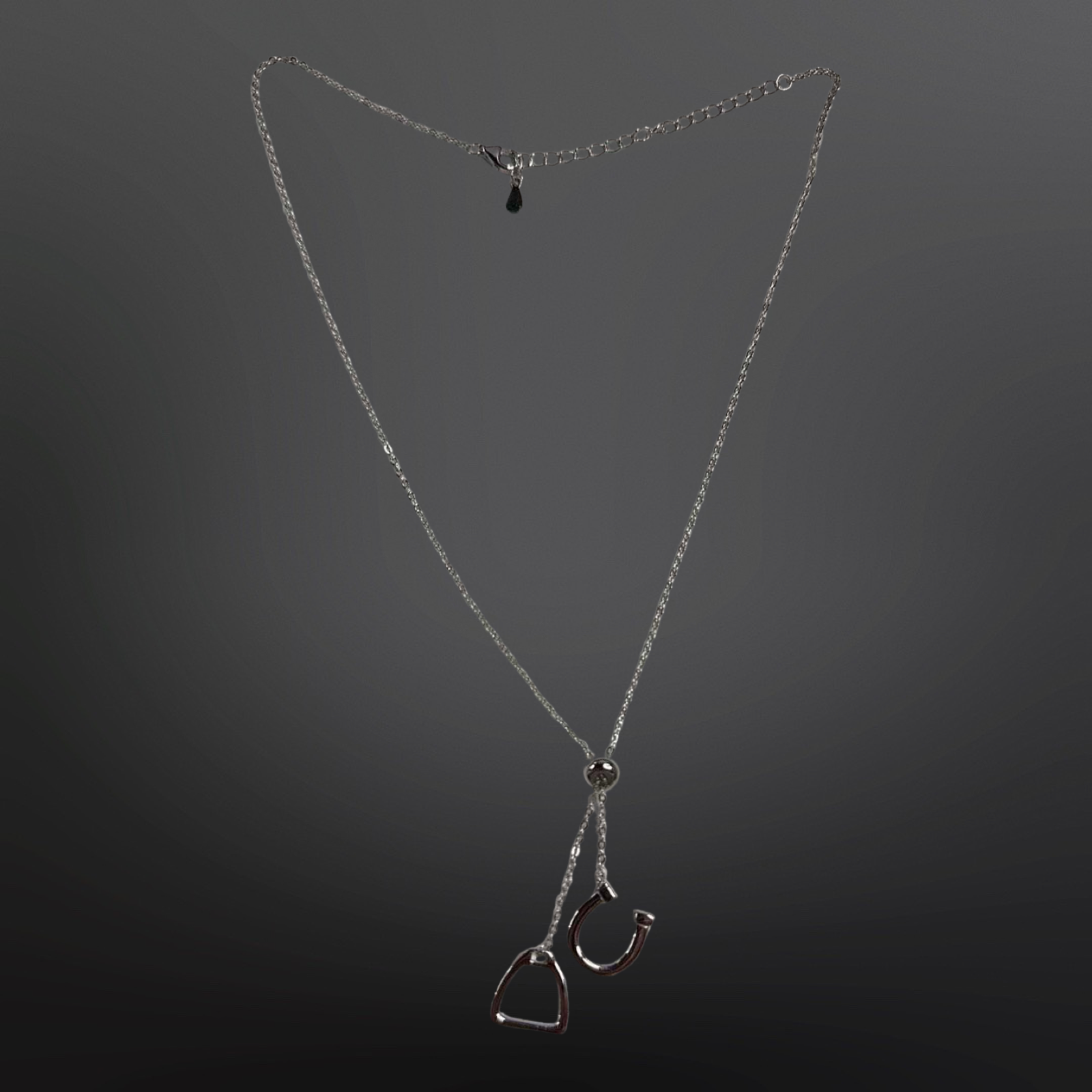 Sterling Silver Stirrup Iron Horseshoe Necklace