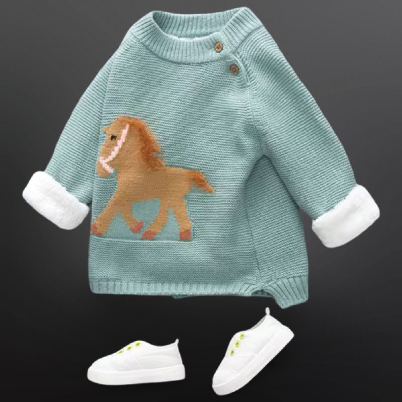 Equestrian Horse Knit Baby Sweater