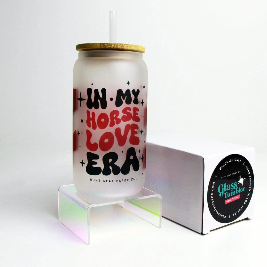 Hunt Seat Paper Co In My Horse Love Era Glass Tumbler - sku to order - 117435