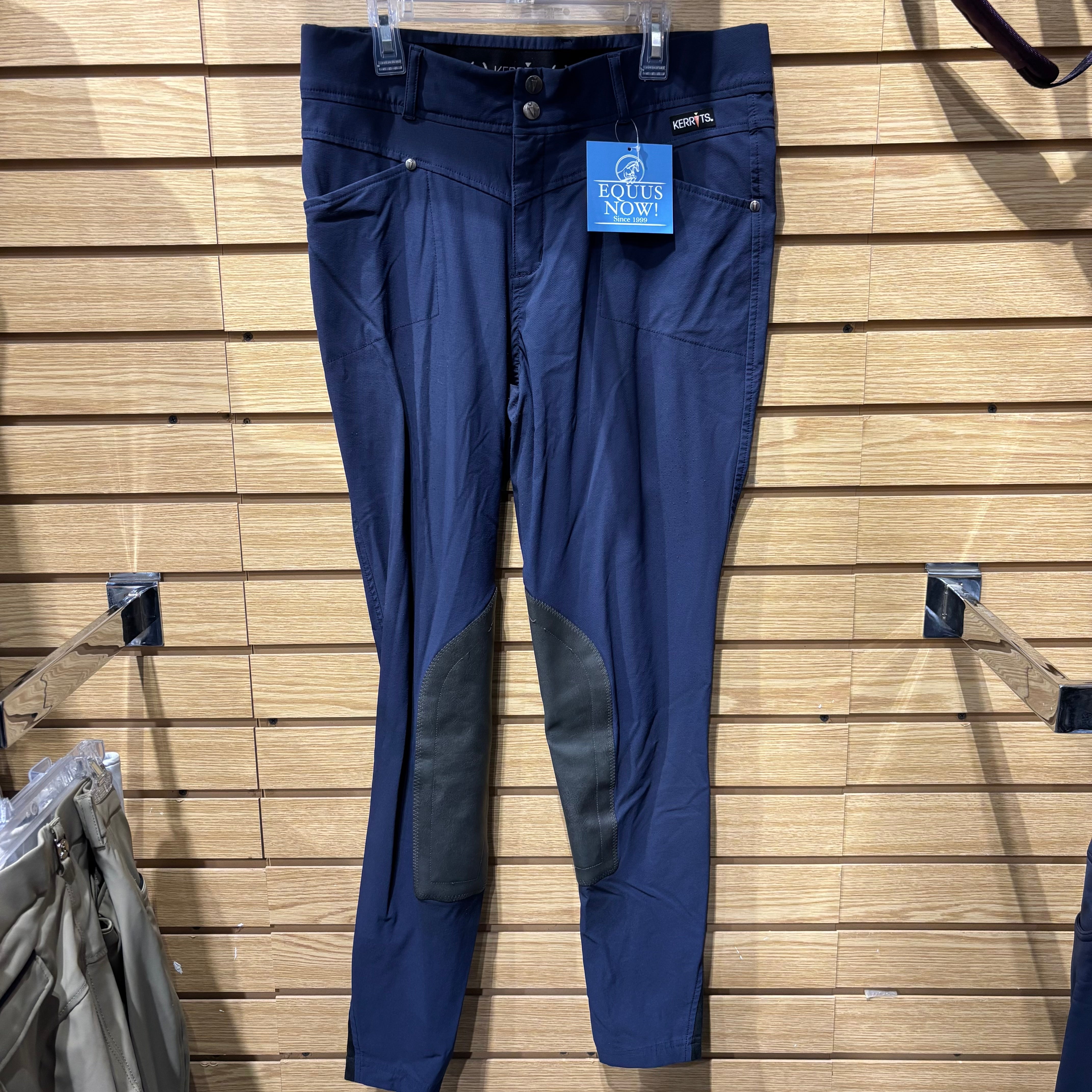 Used Large Navy Kerrits Knee Patch Breeches