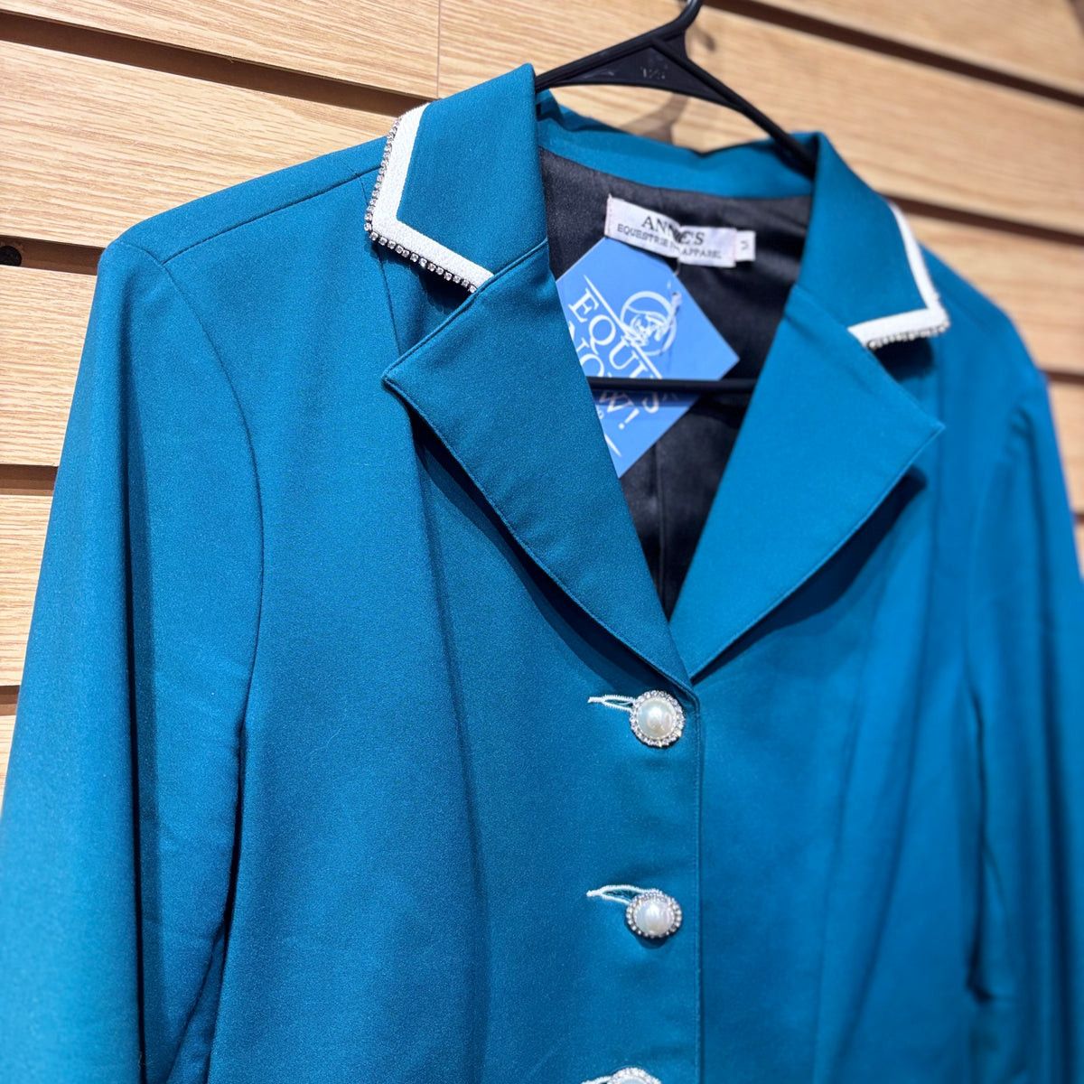 Used Medium Annies Equestrienne Apparel Teal Show Coat