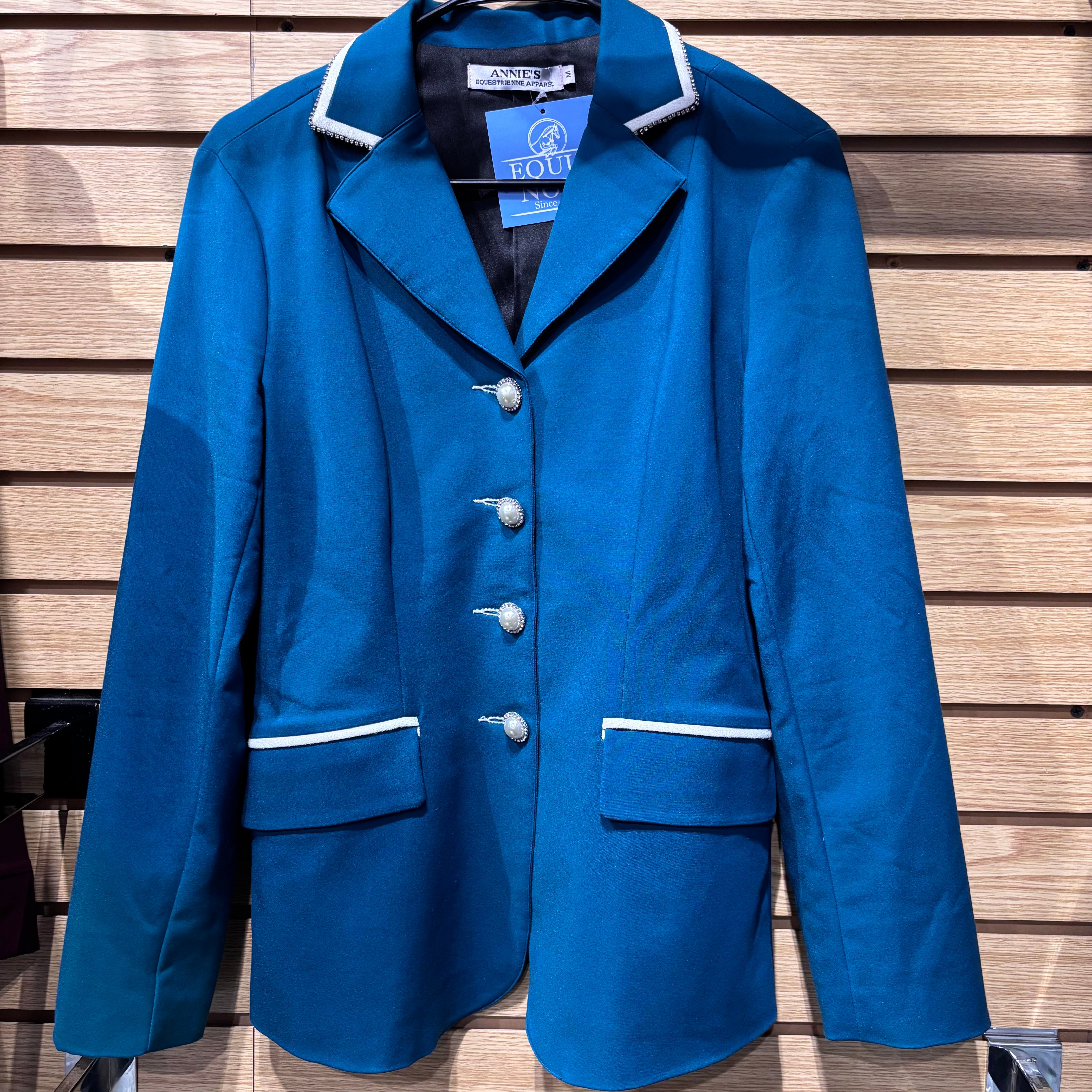 Used Medium Annies Equestrienne Apparel Teal Show Coat