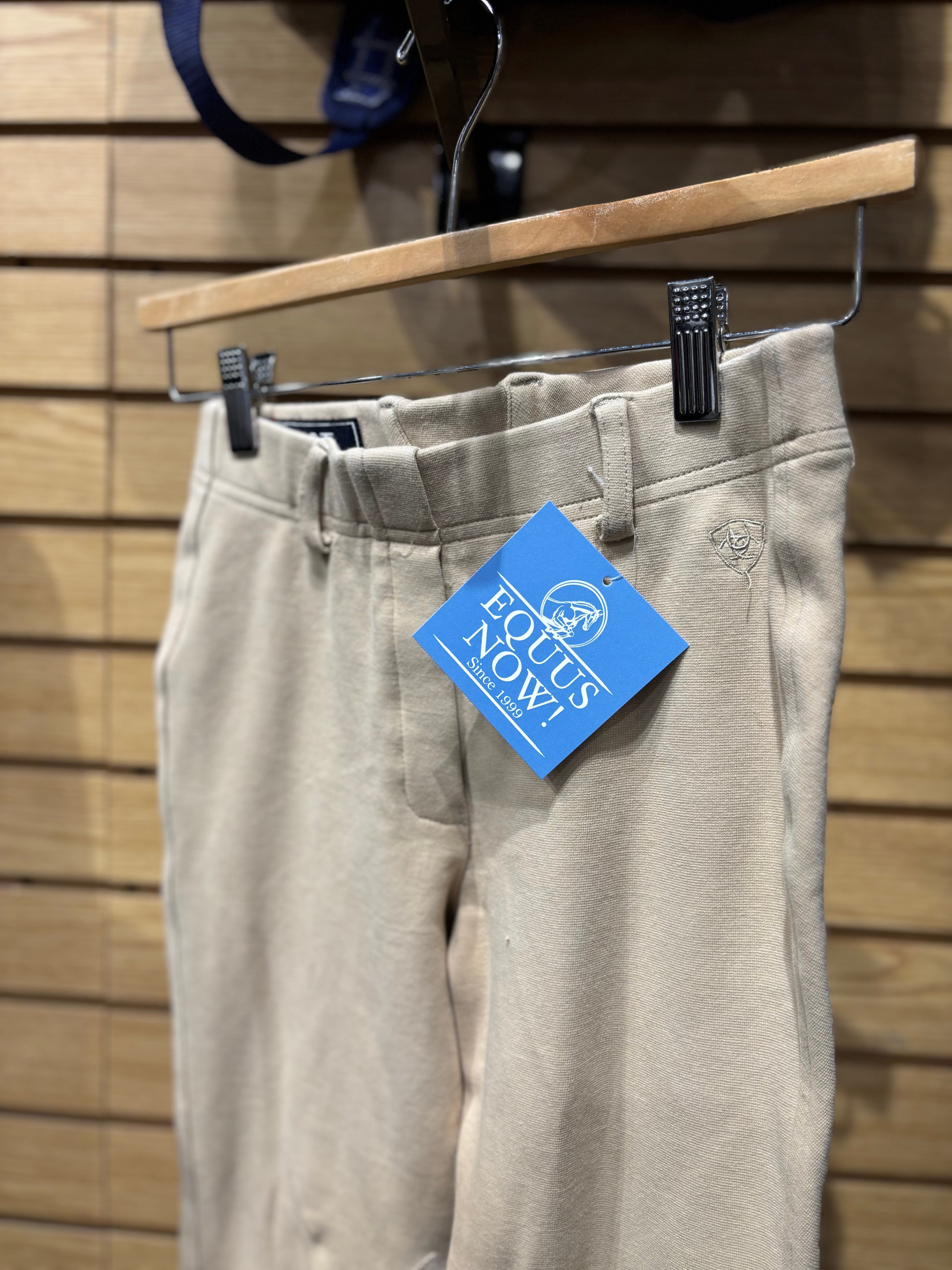 Used Ariat 12 Tan Breeches Knee Patch