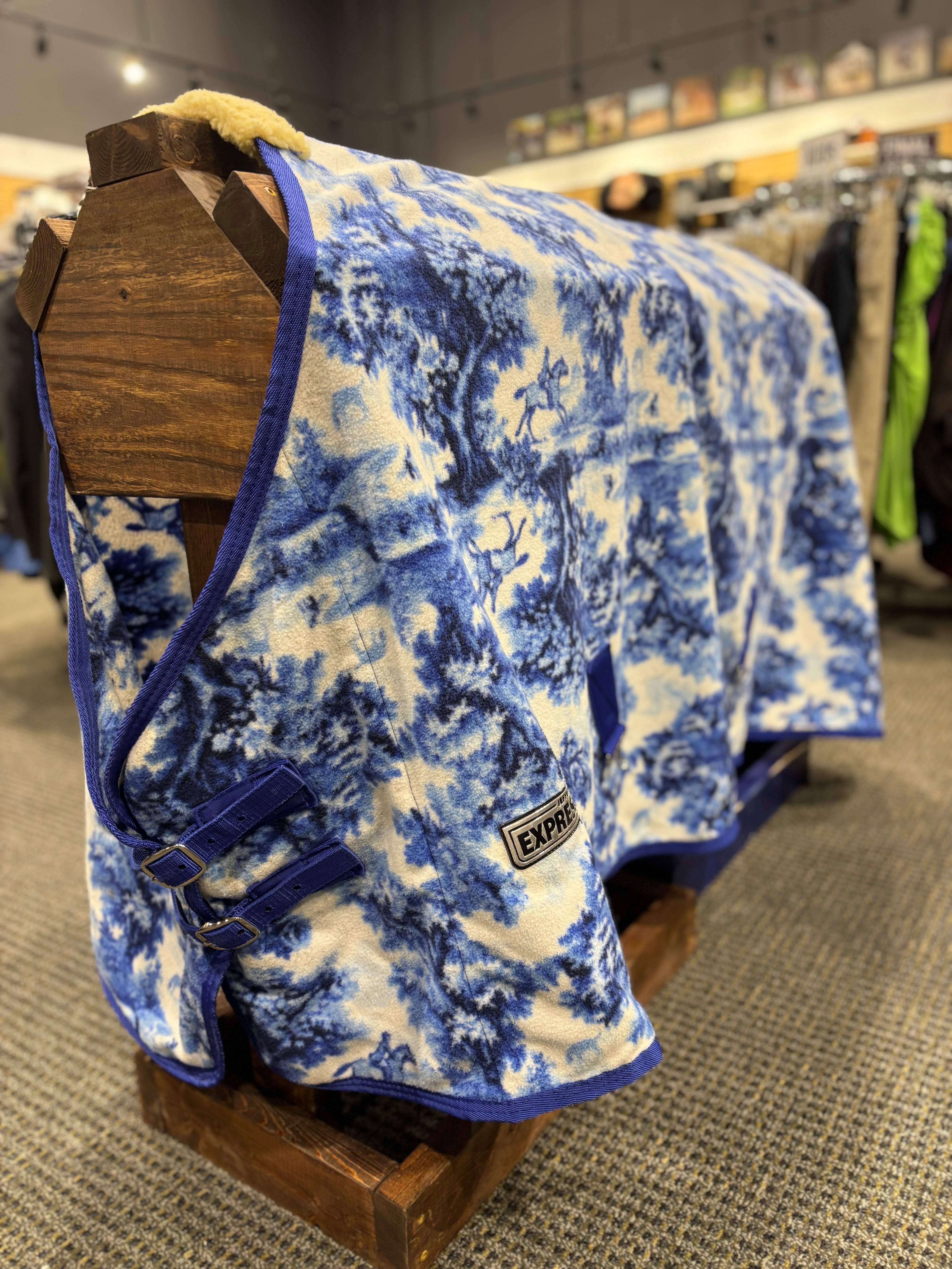 Used 78" Jeffers Fleece Cooler Equestrian Toile Pattern