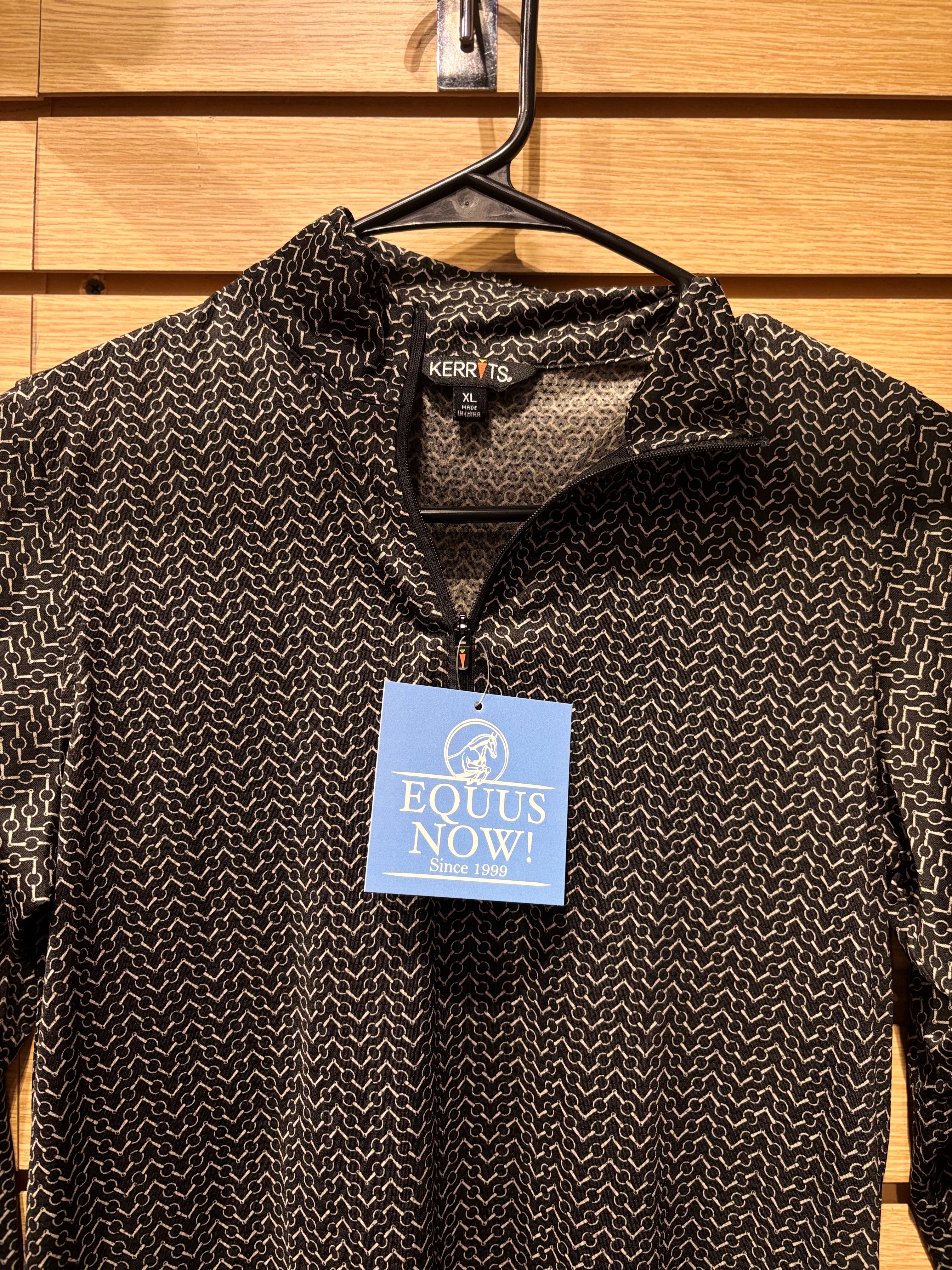 Used Youth XL Black/Bit Pattern Long Sleeve Shirt