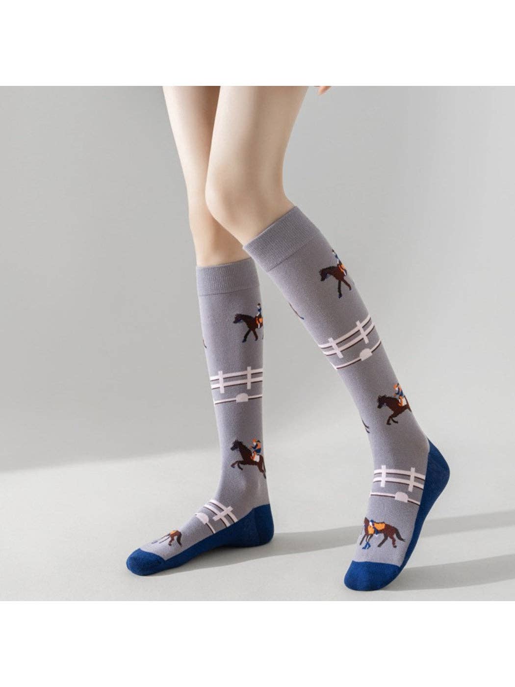 Funkyrel® Atzbranding Limited - Rufia - Horseback Rider Pattern Calf-Length Socks