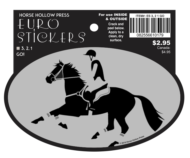 Horse Hollow Press - Oval Equestrian Horse Sticker / Eventer 3 Day / WATERPROOF