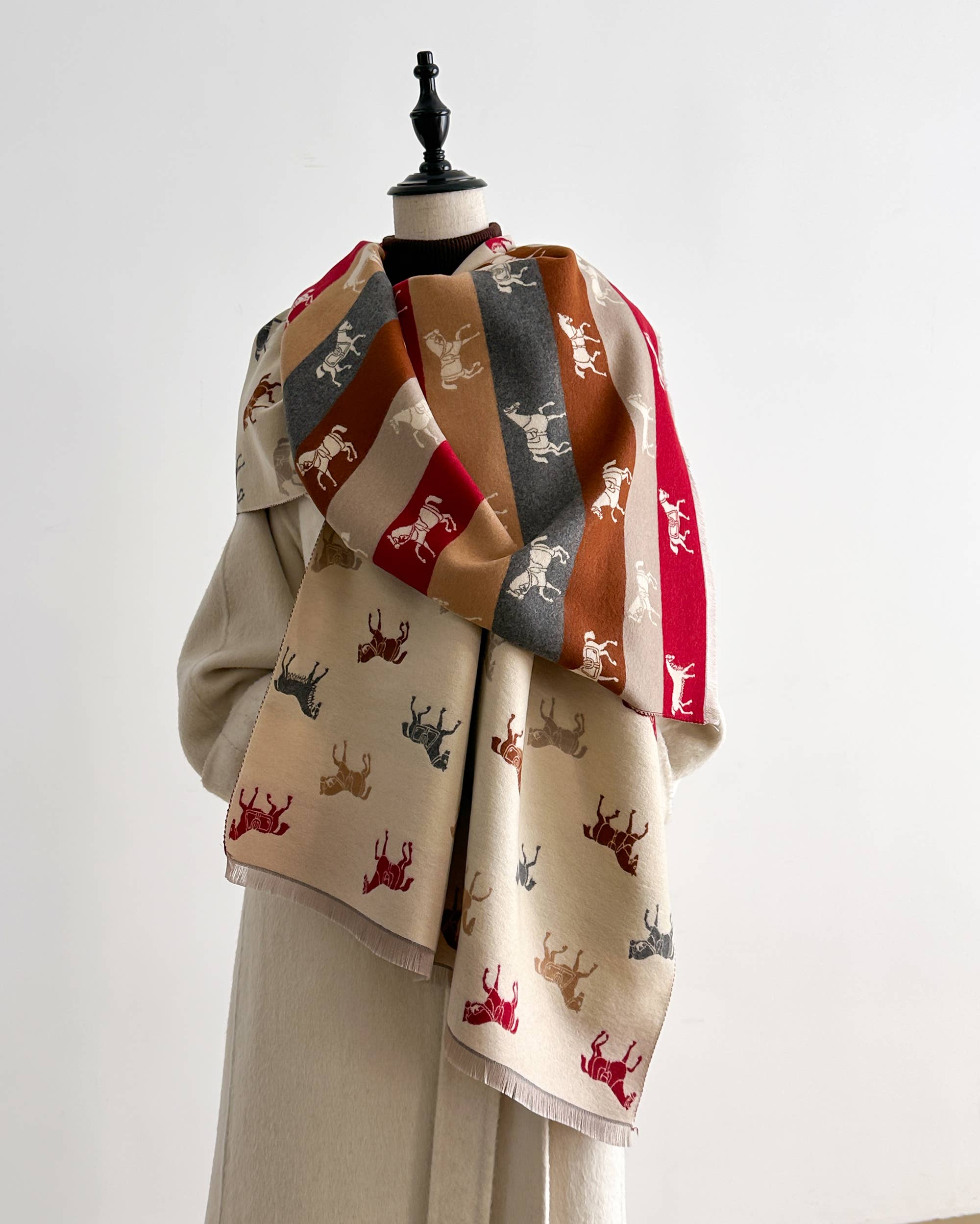 Winding River - Red / Brown Tri Tone Equine Reversible Wrap