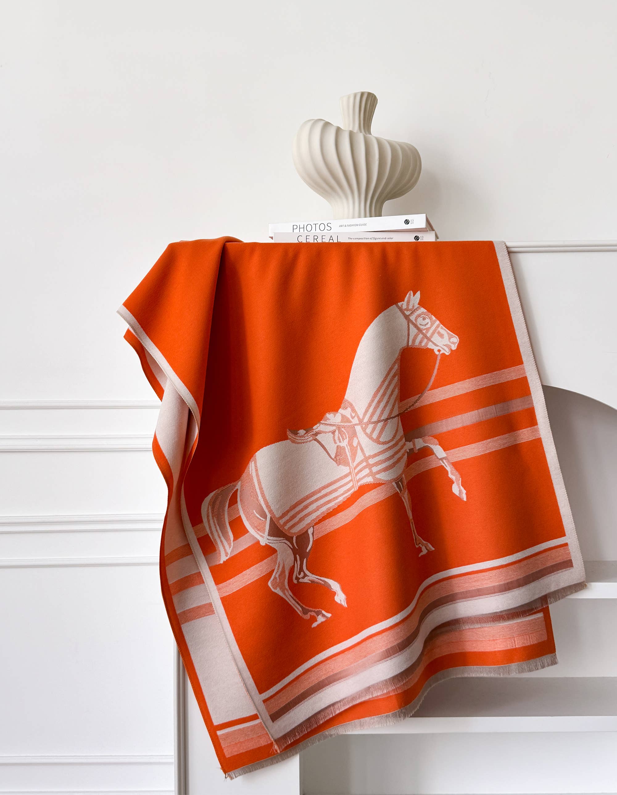 Winding River - Orange / Cream Horse Corral Reversible Wrap