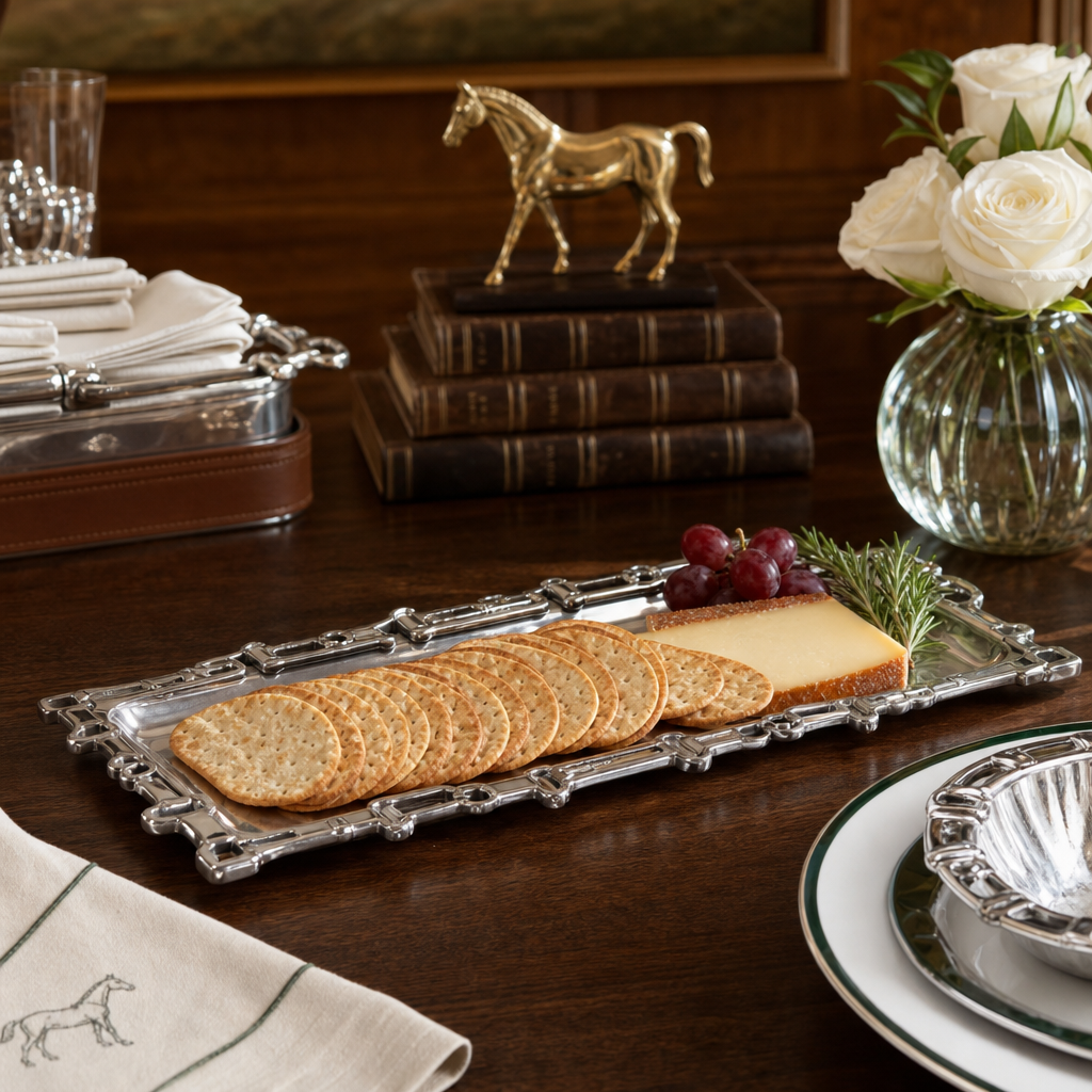 Equestrian Oblong Tray W/Openwork