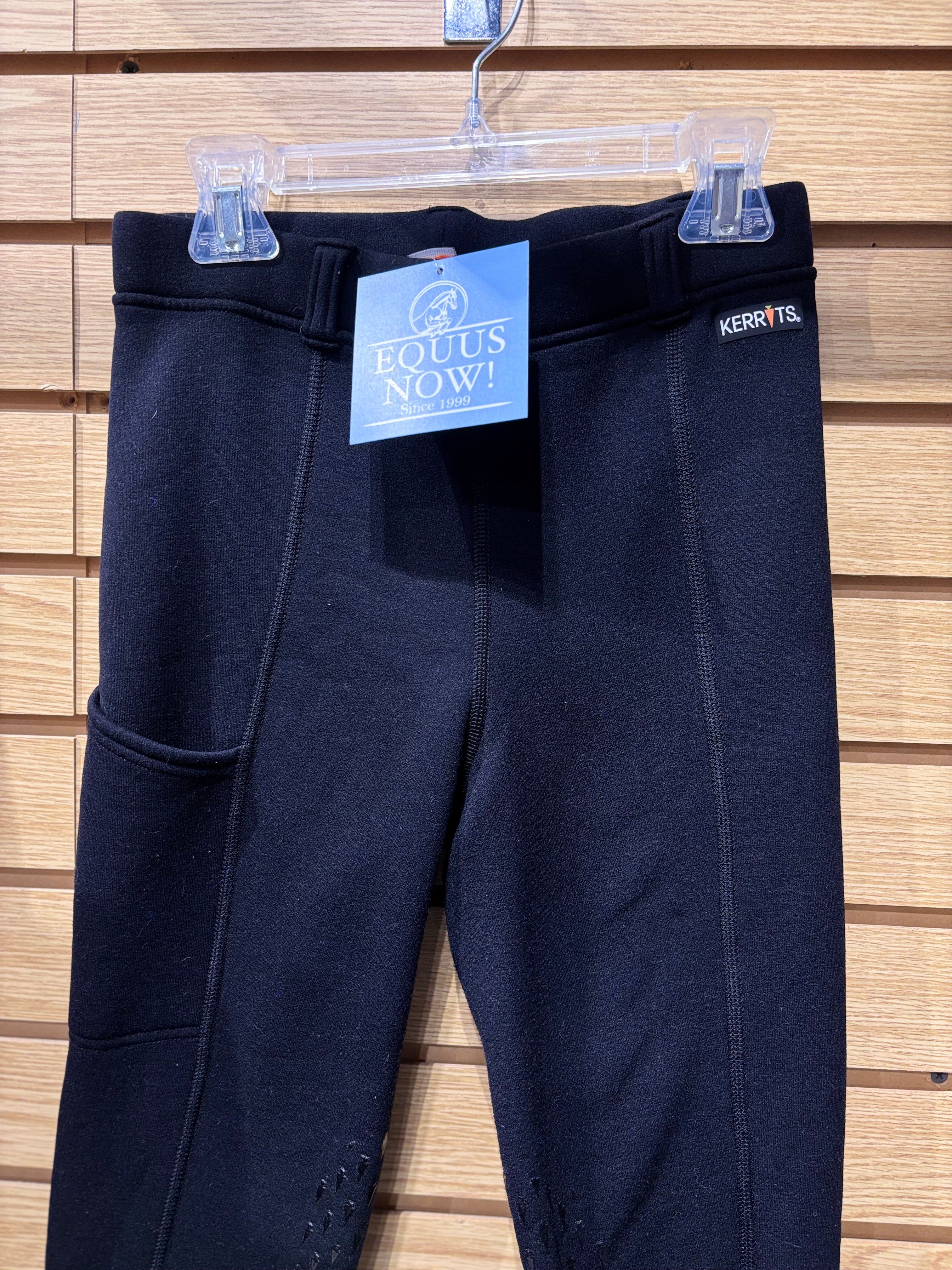 Used Kids Large Black Kerrits Winter Tights