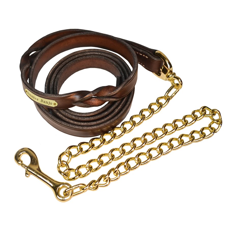Perri's Twisted Leather Lead with Nameplate