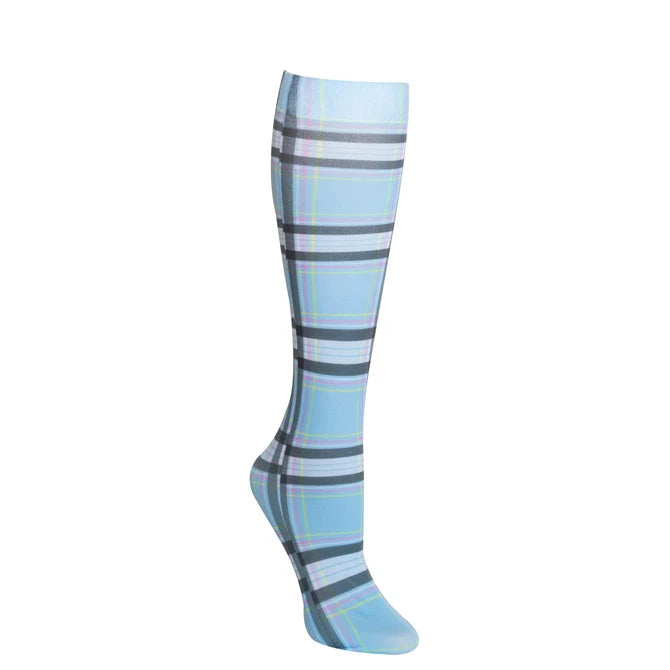 Ovation Ladies Zocks Boot Socks - 1127 Light Blue Plaid