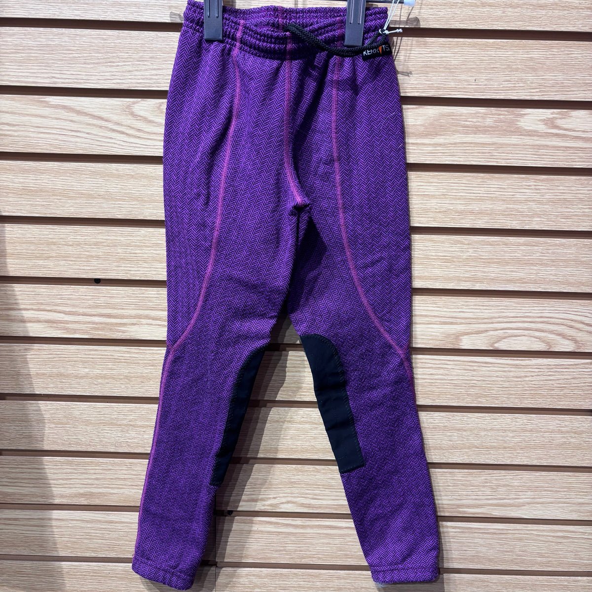 Used Kids Medium Pink Herringbone Kerrits Tights