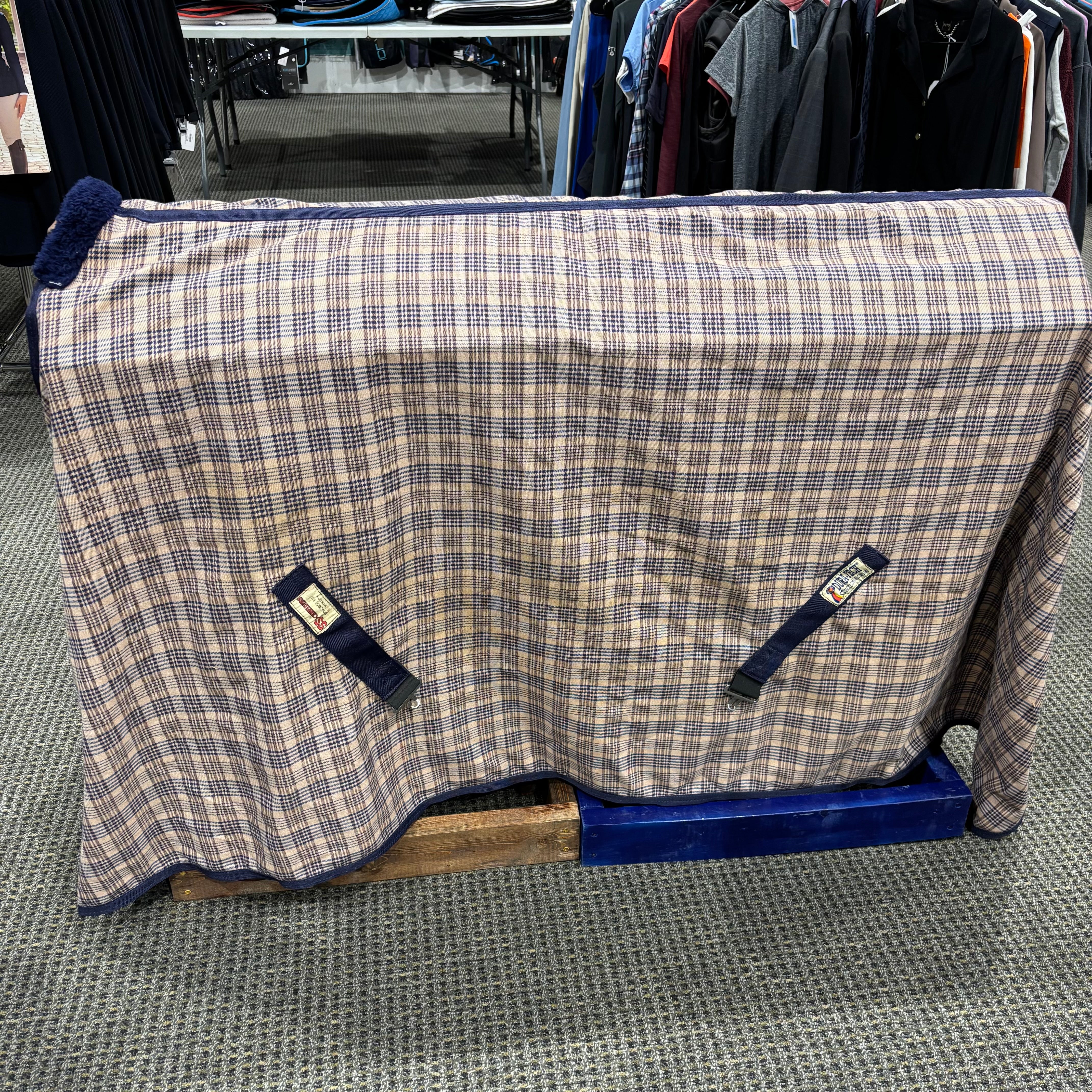 Used 86" Schneiders Plaid Sheet