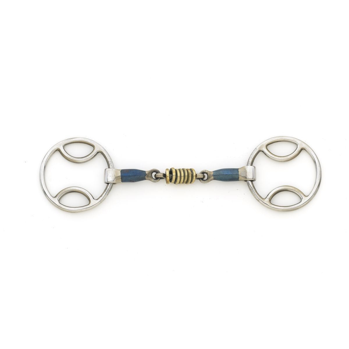 Centaur Blue Steel Double Jointed Disk Mouth Loop Ring Gag - main