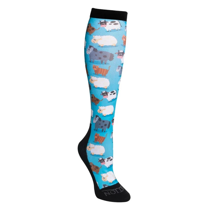 Ovation Ladies FootZees Boot Sock - C1904 Farm Animals