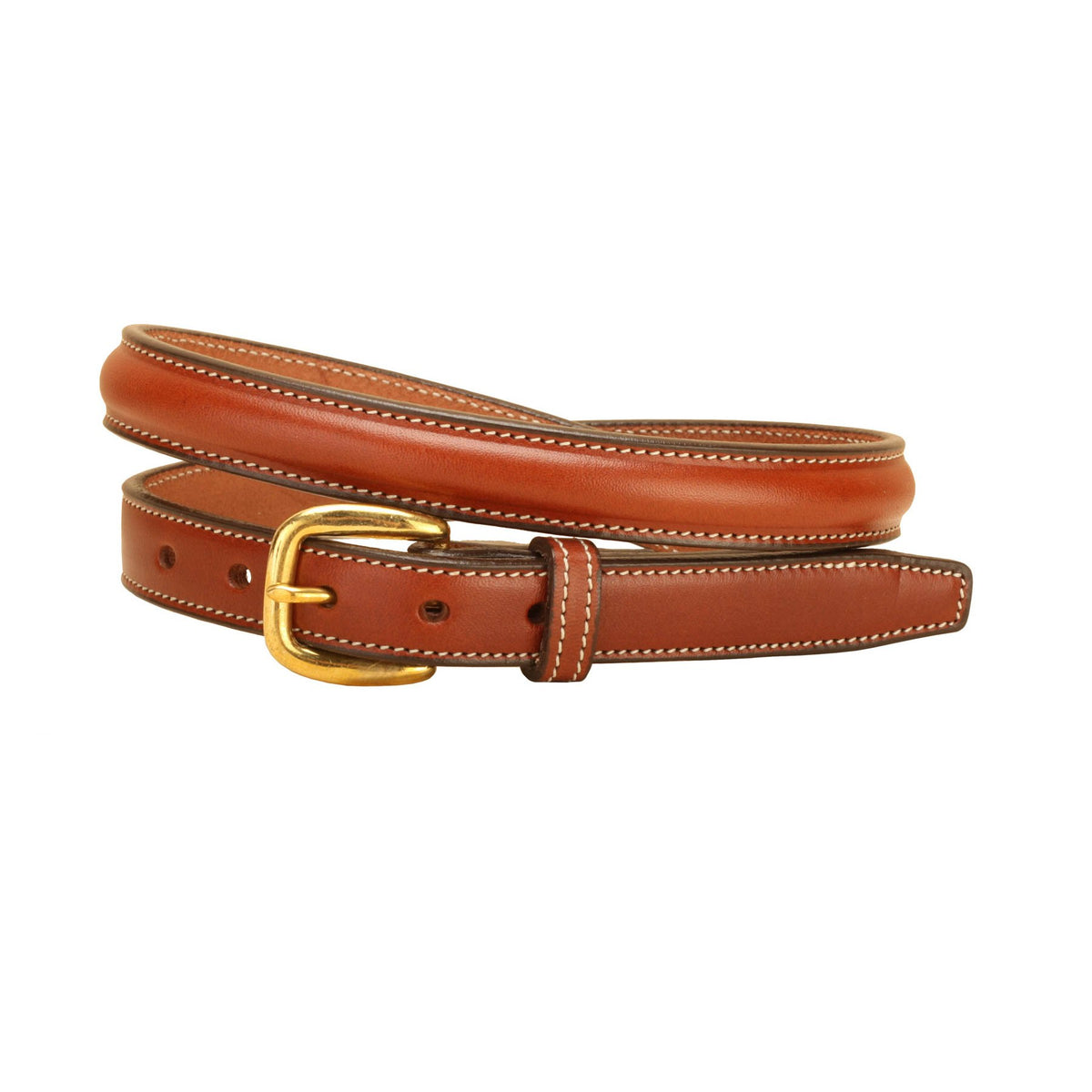 Edgewood leather belt raised and stitched brown. NWT Double Stitch Leather Belt Walnut Brown | UNTUCKit main image 3