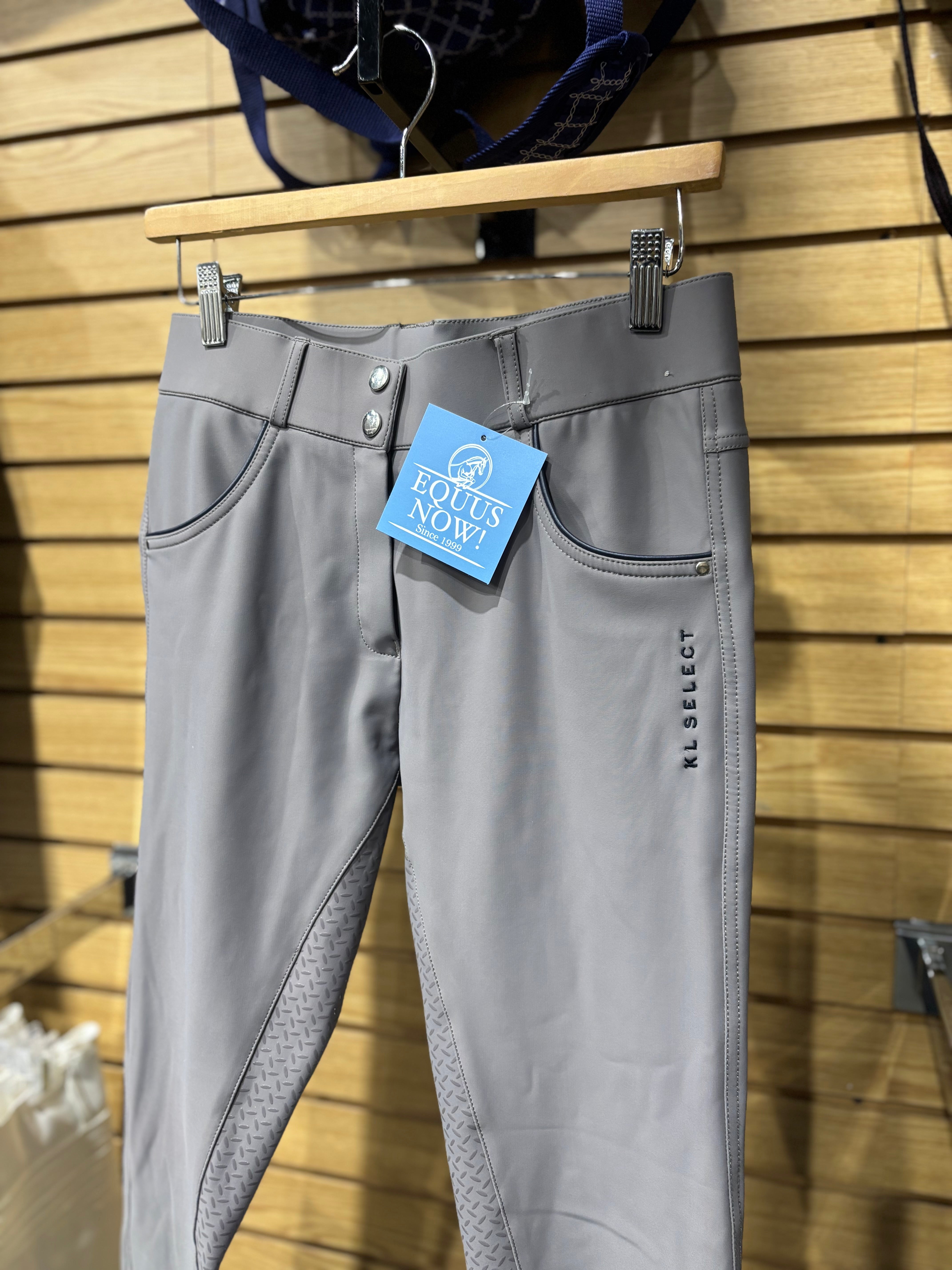 Used KL Select 28R Grey Full Seat Breeches
