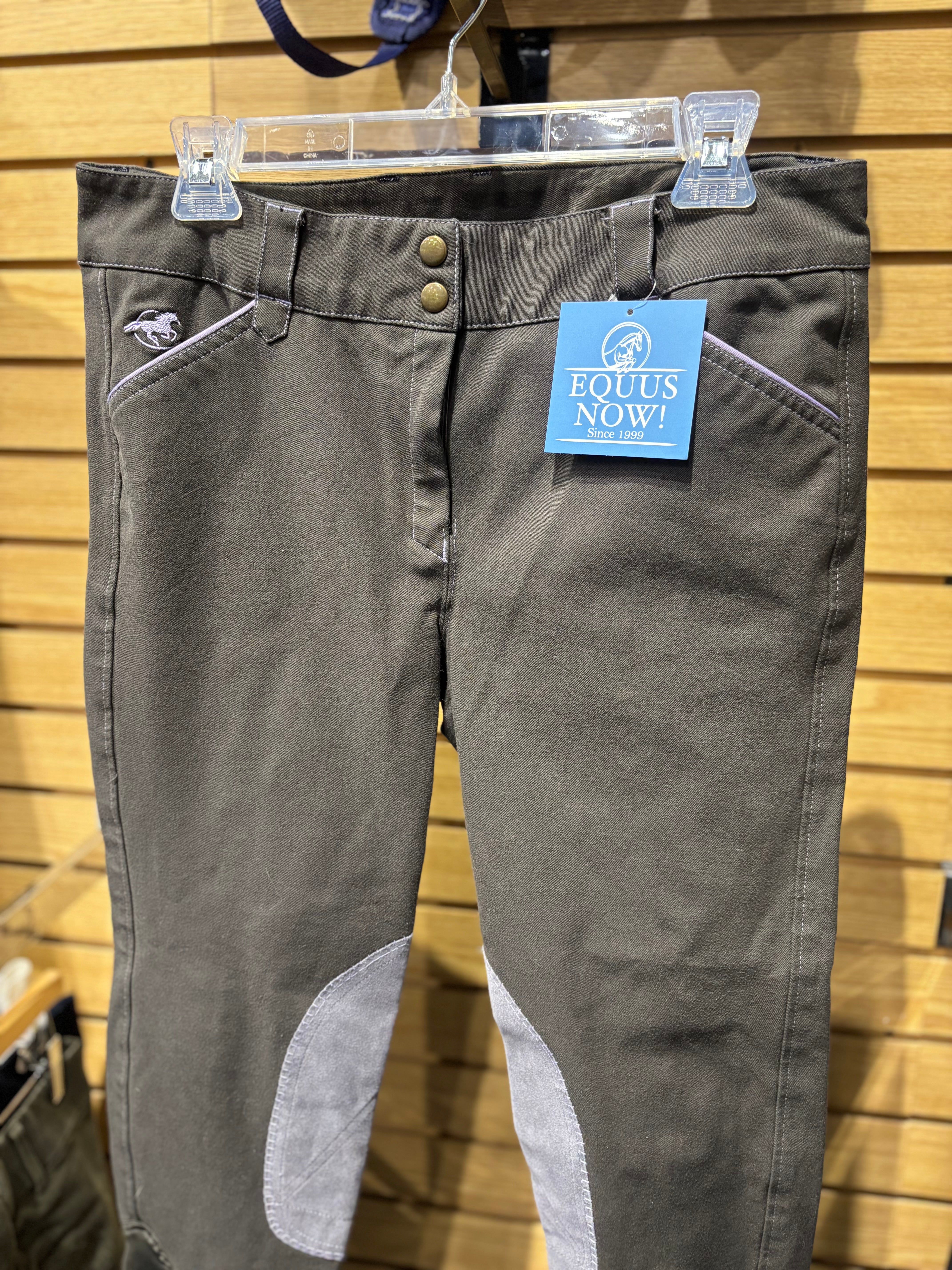 Used 32L Grey/Purple Smartpak Piper Knee Patch Breeches